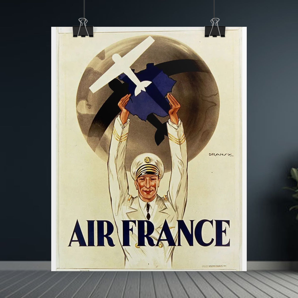Air France 1933 Vintage Travel Poster