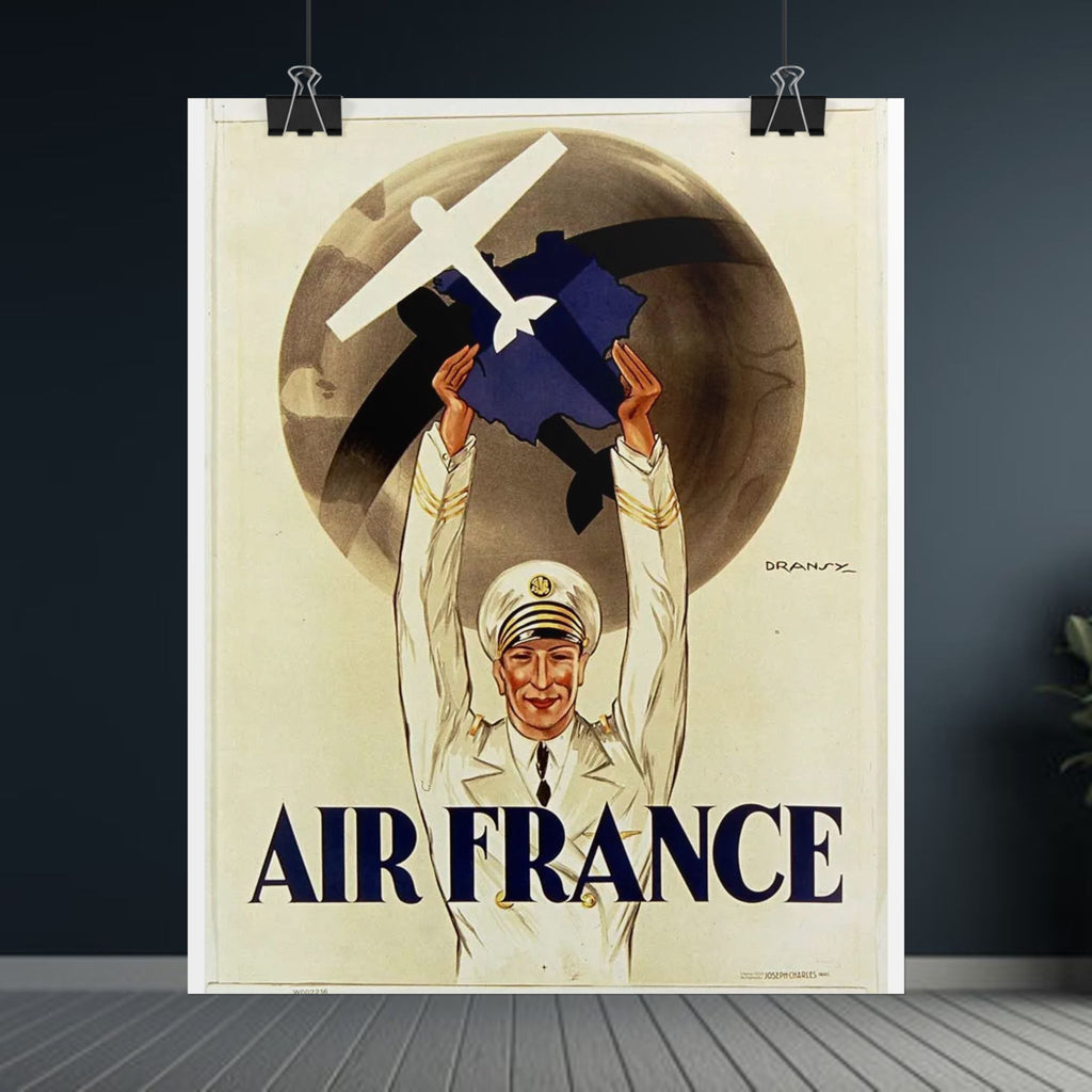 Air France 1933 Vintage Travel Poster