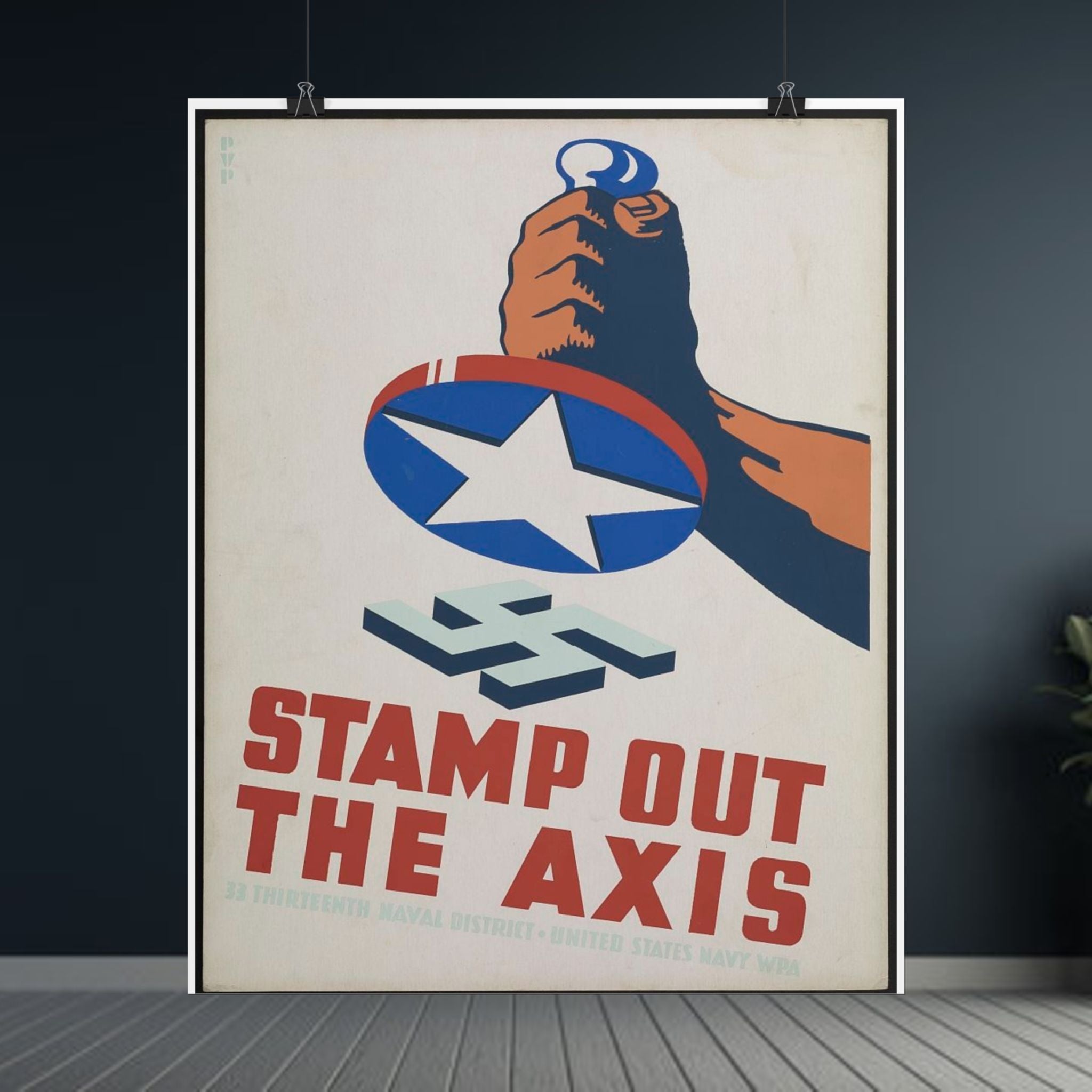 Rolled Poster - "Stamp Out The Axis" WWII Propaganda Reproduction
