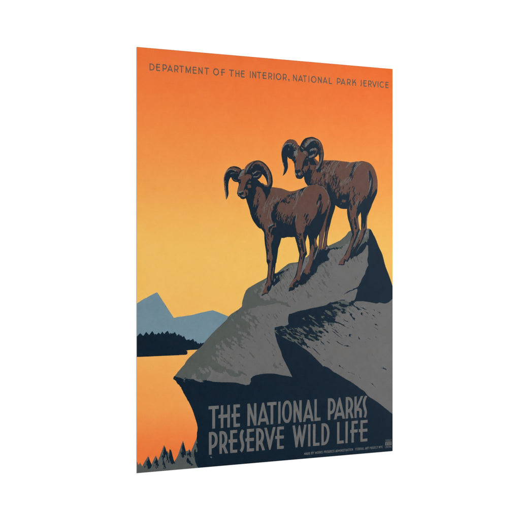 National Parks Preserve Wild Life 1939 Vintage WPA Poster