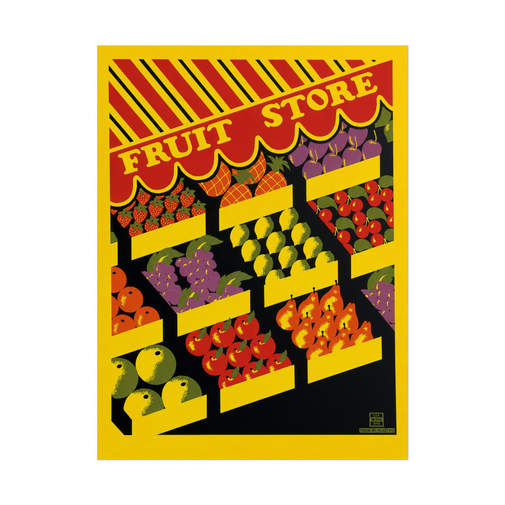 NYC Fruit Store 1938 WPA Vintage Poster