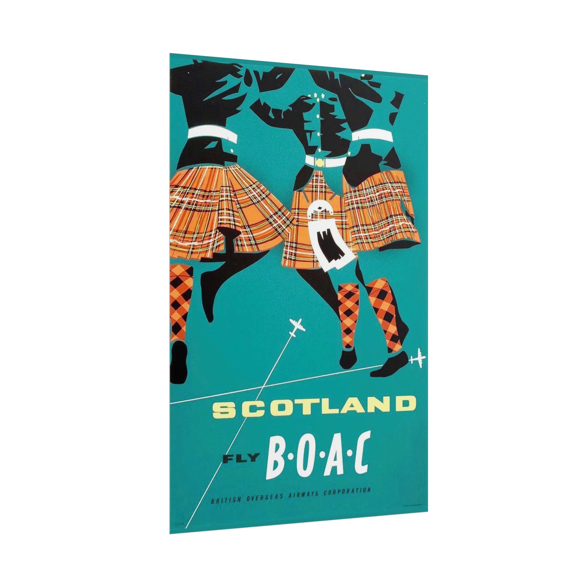 Scotland Kilt Dancers AirlineTravel Poster