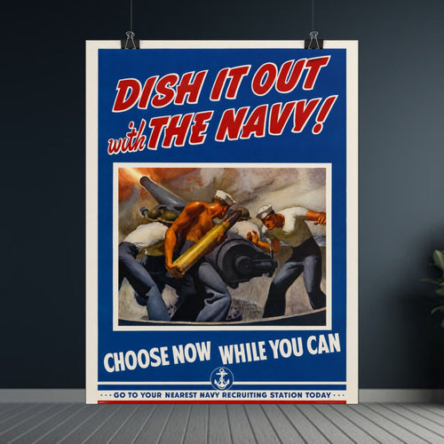 1942 Vintage US Navy Recruitment Poster
