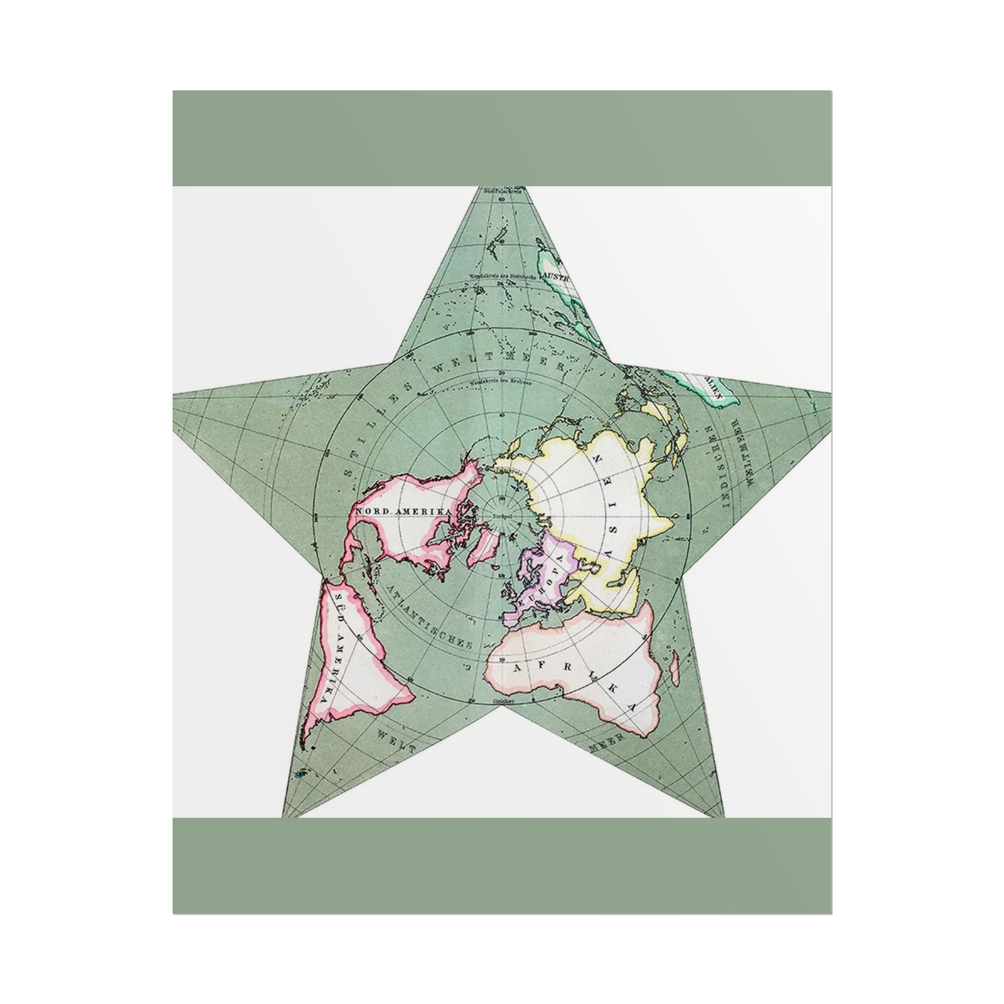Berghaus Star Map 1880 Antique World Map