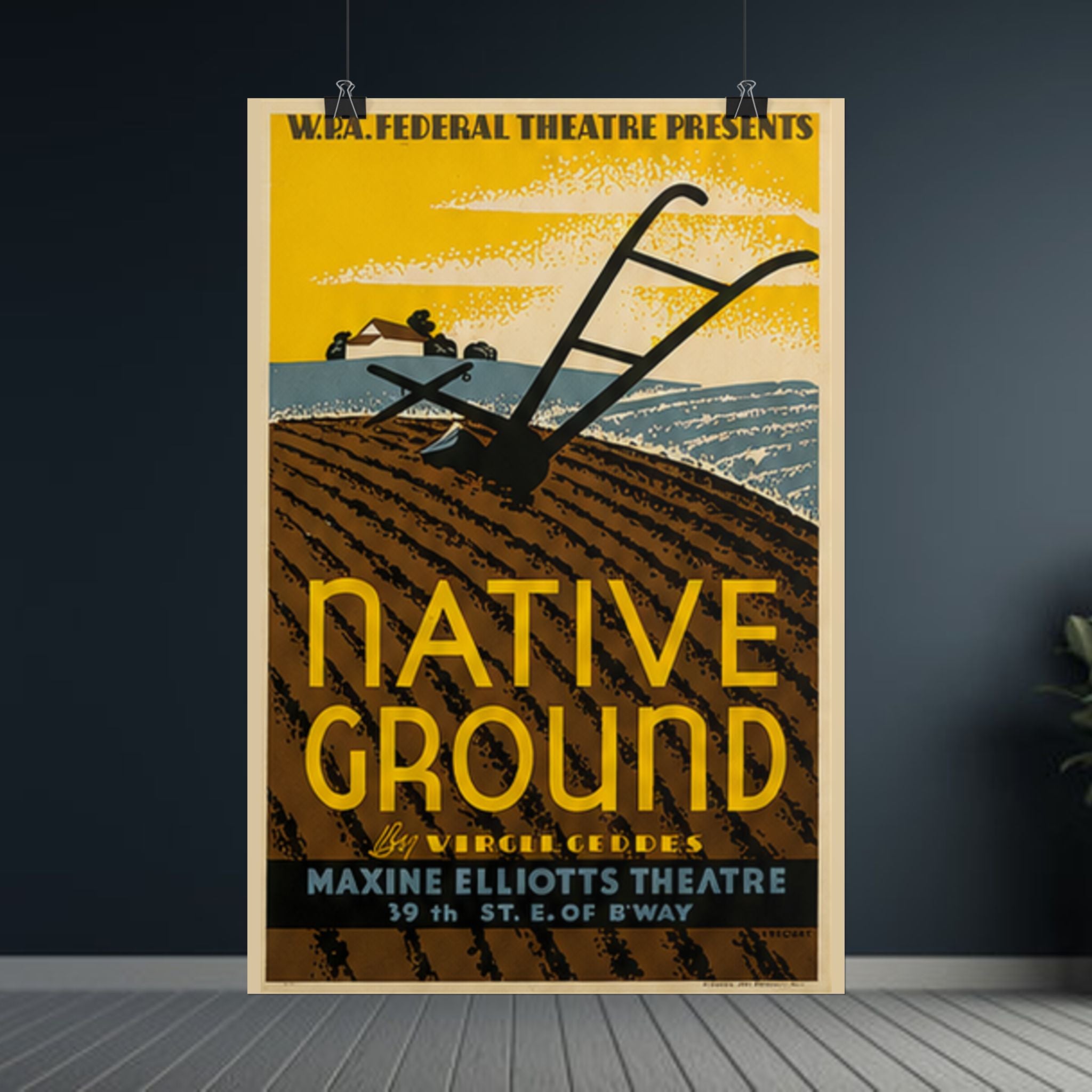 Native Ground 1937 WPA Federal Theatre Poster