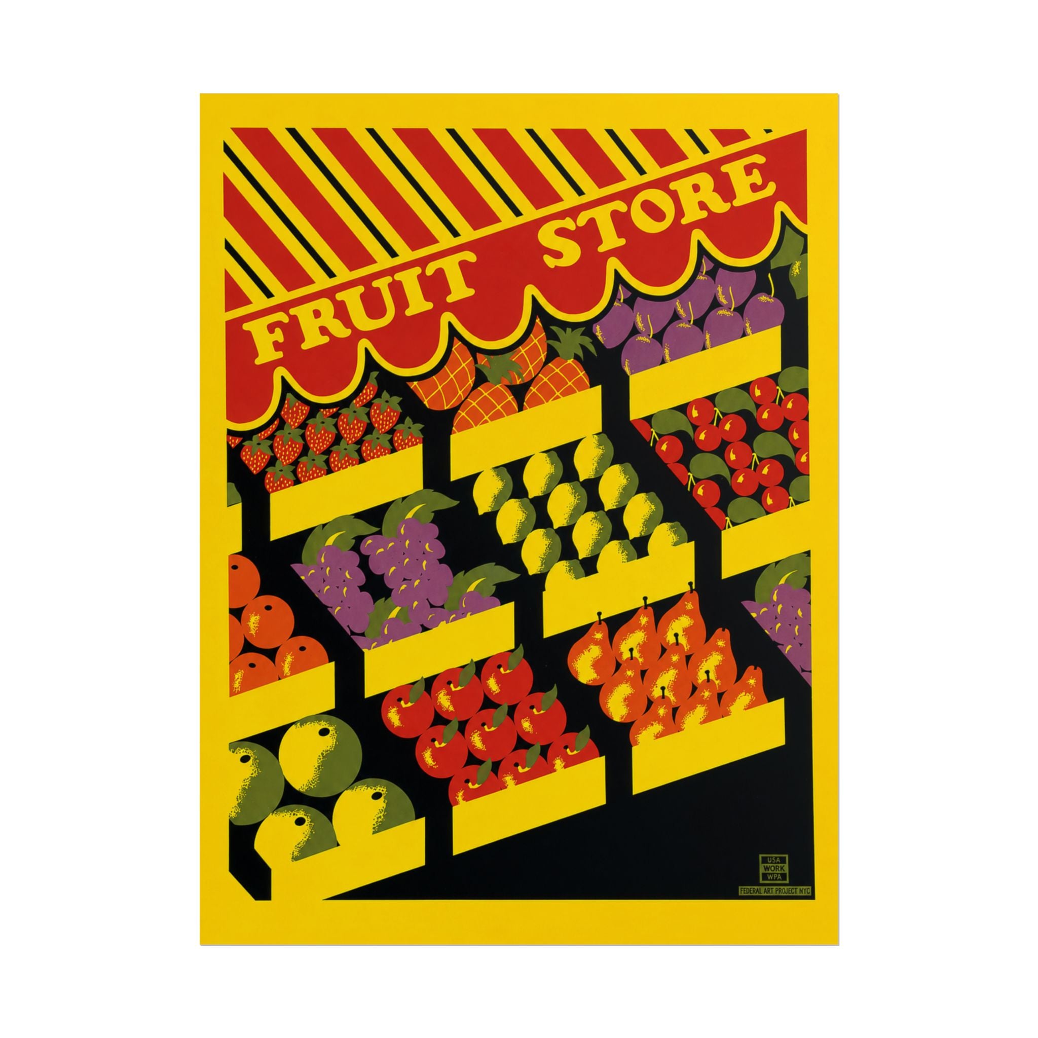 NYC Fruit Store 1938 WPA Vintage Poster