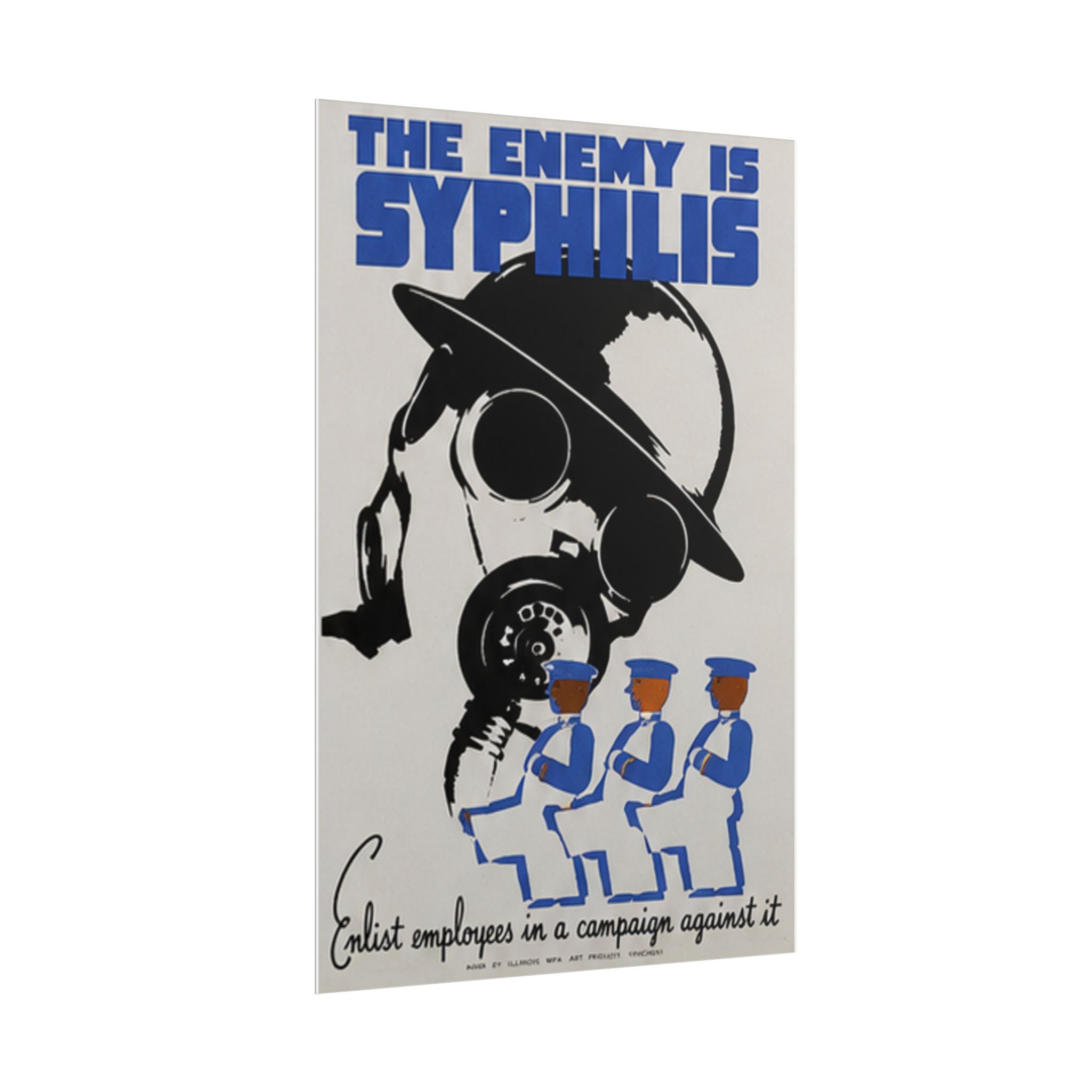 The Enemy is Syphilis Vintage 1930s WPA Public Health Poster