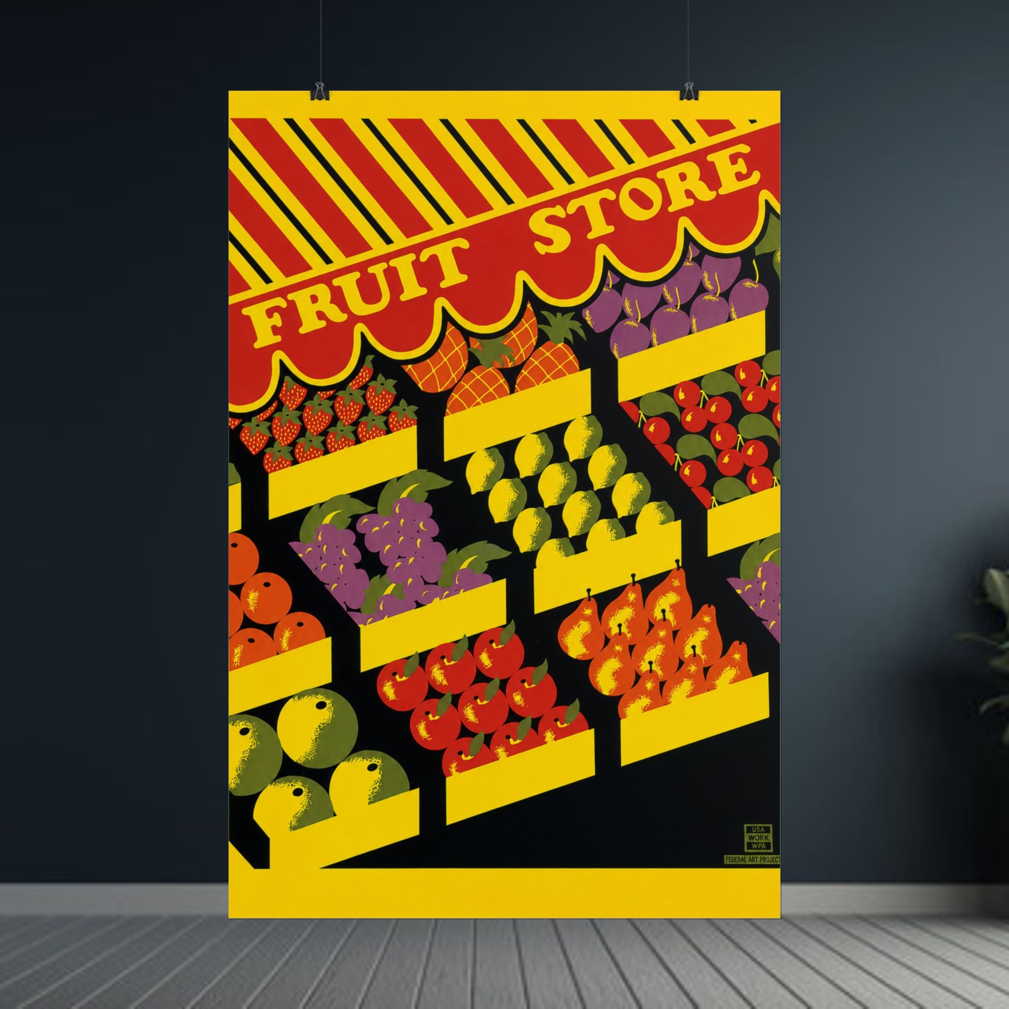 NYC Fruit Store 1938 WPA Vintage Poster