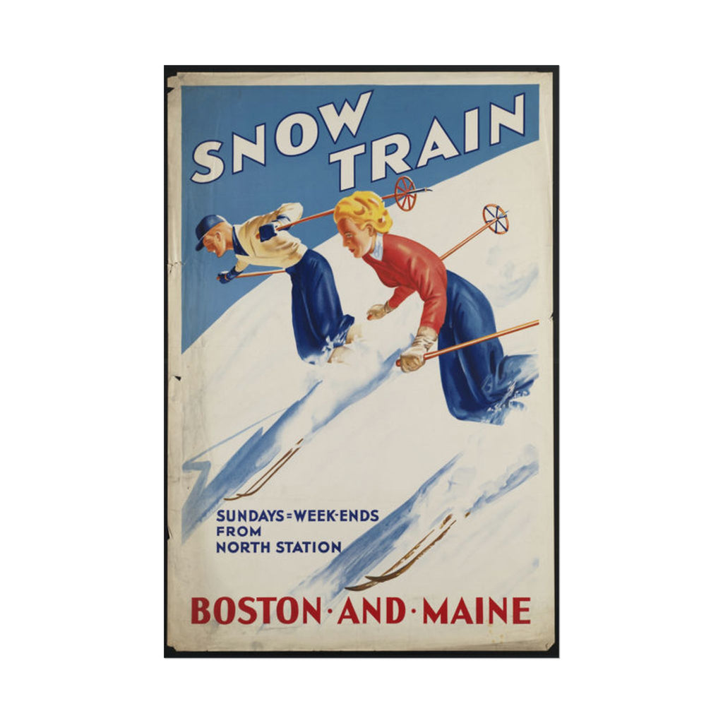 Boston and Maine 1930s Vintage Ski Poster