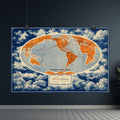 Pan Am Flying Clippers 1947 Vintage World Route Map
