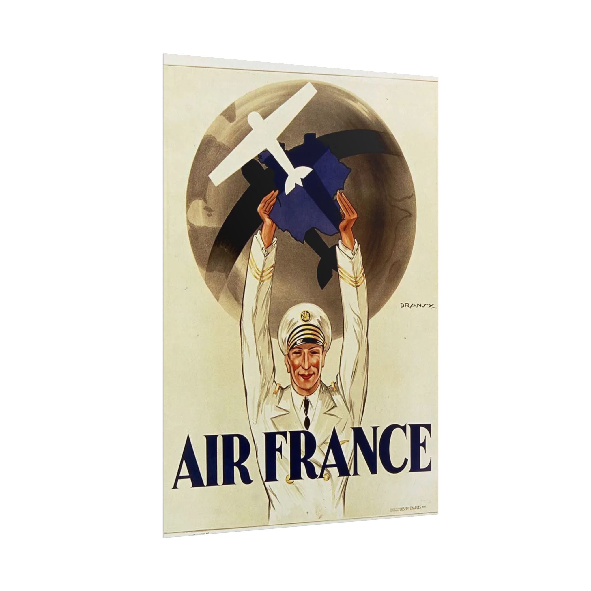 Air France 1933 Vintage Travel Poster