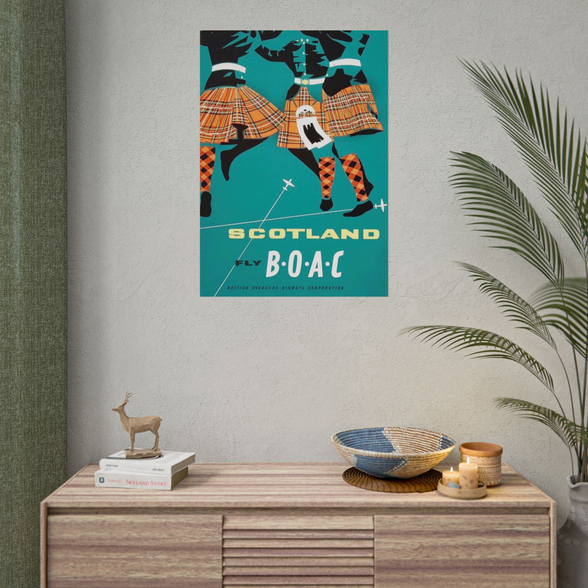 Scotland Kilt Dancers AirlineTravel Poster