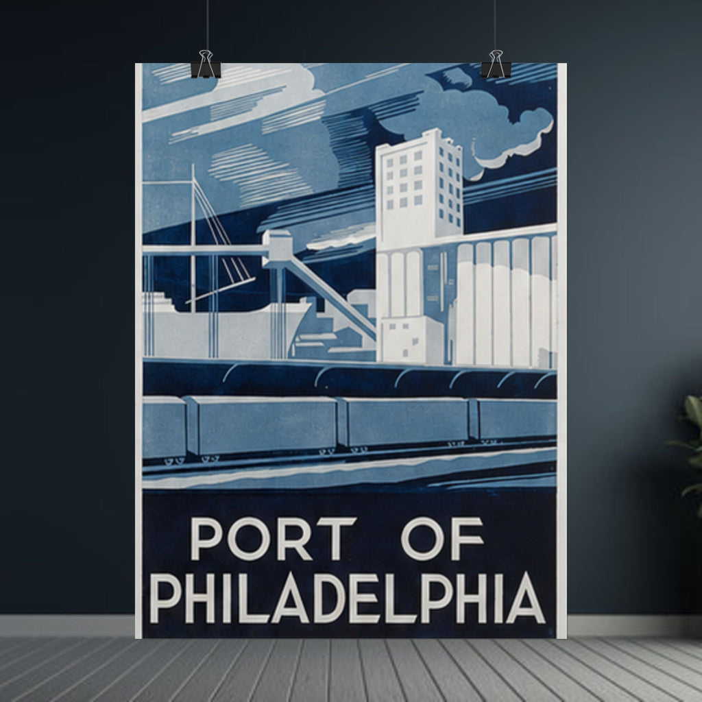 Port of Philadelphia WPA Vintage Poster
