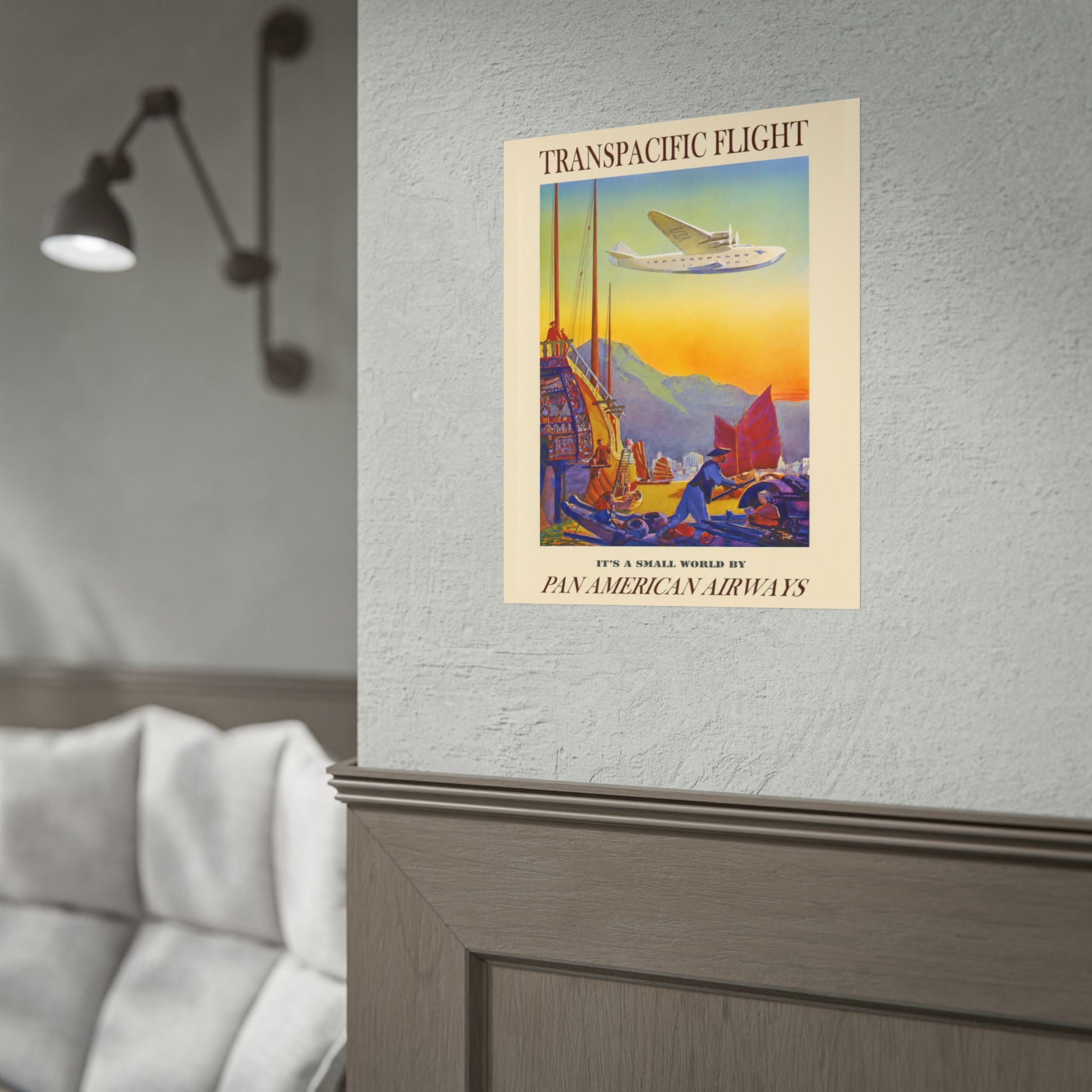 Transpacific Flight 1938 Vintage Pan Am Travel Poster