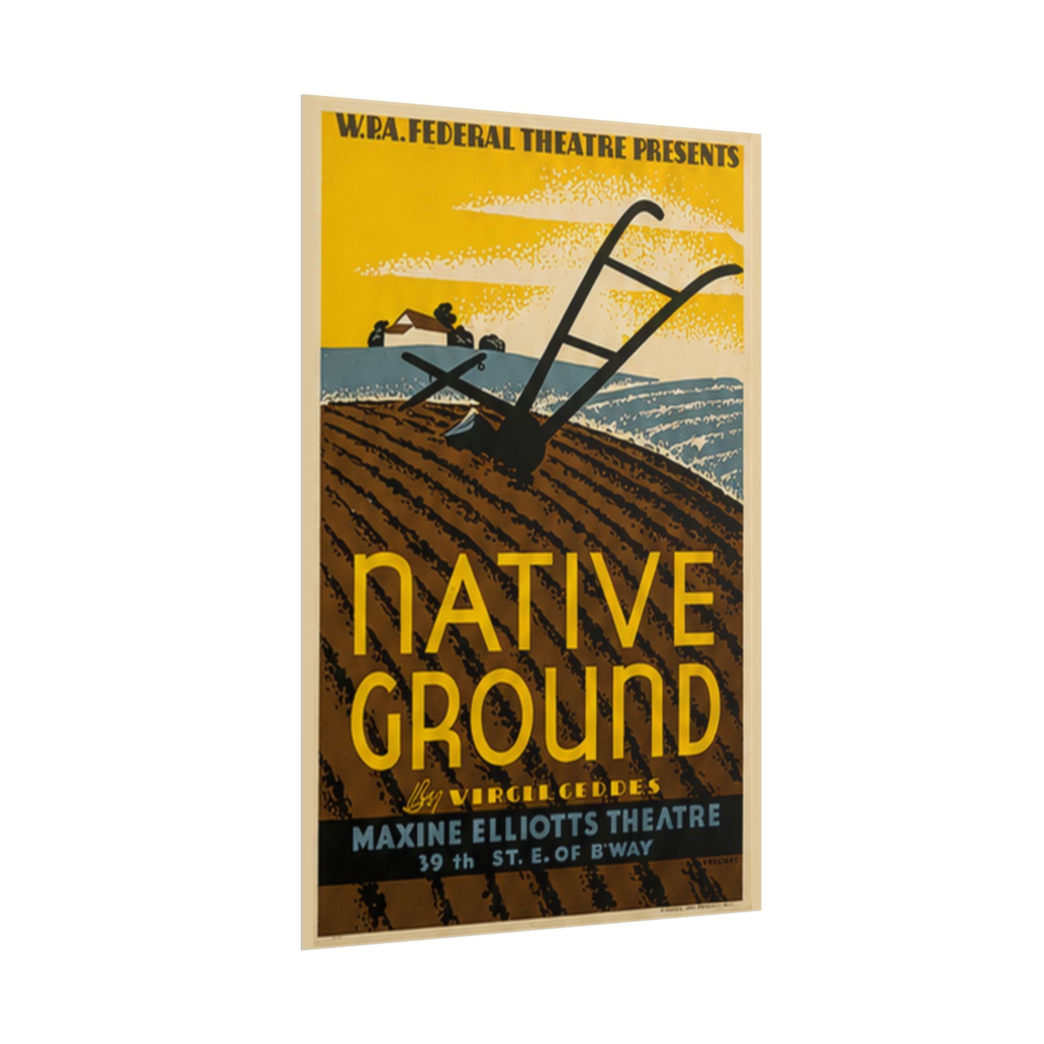 Native Ground 1937 WPA Federal Theatre Poster