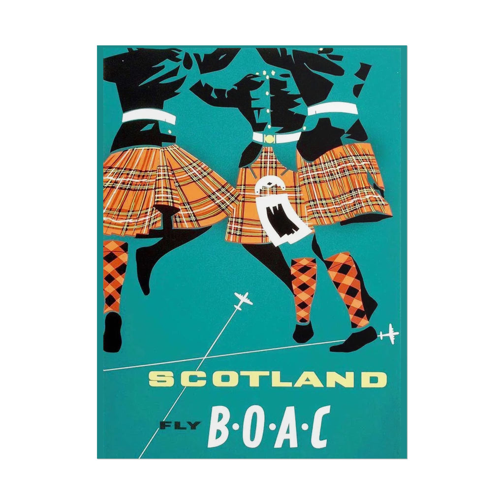 Scotland Kilt Dancers AirlineTravel Poster