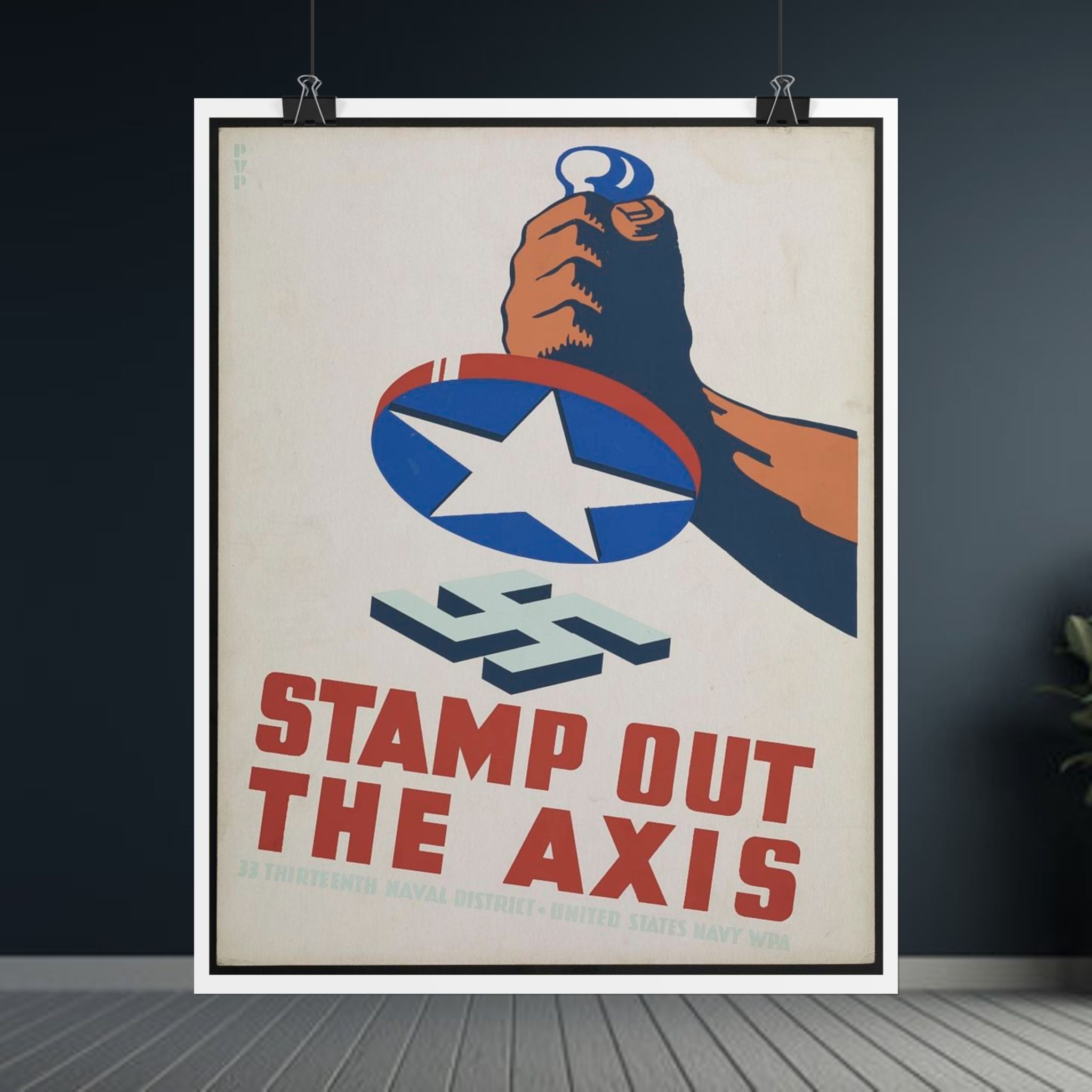 Rolled Poster - "Stamp Out The Axis" WWII Propaganda Reproduction