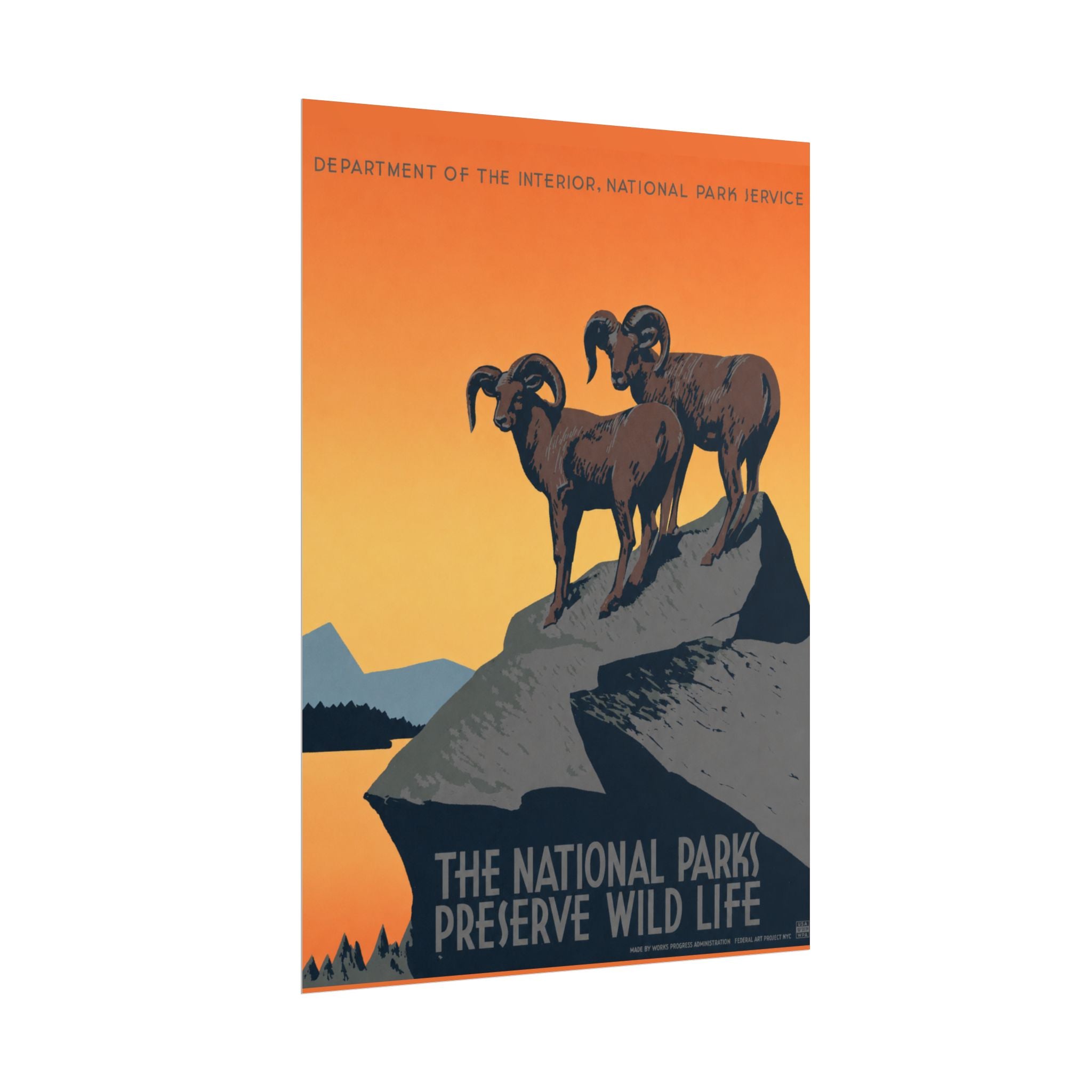 National Parks Preserve Wild Life 1939 Vintage WPA Poster