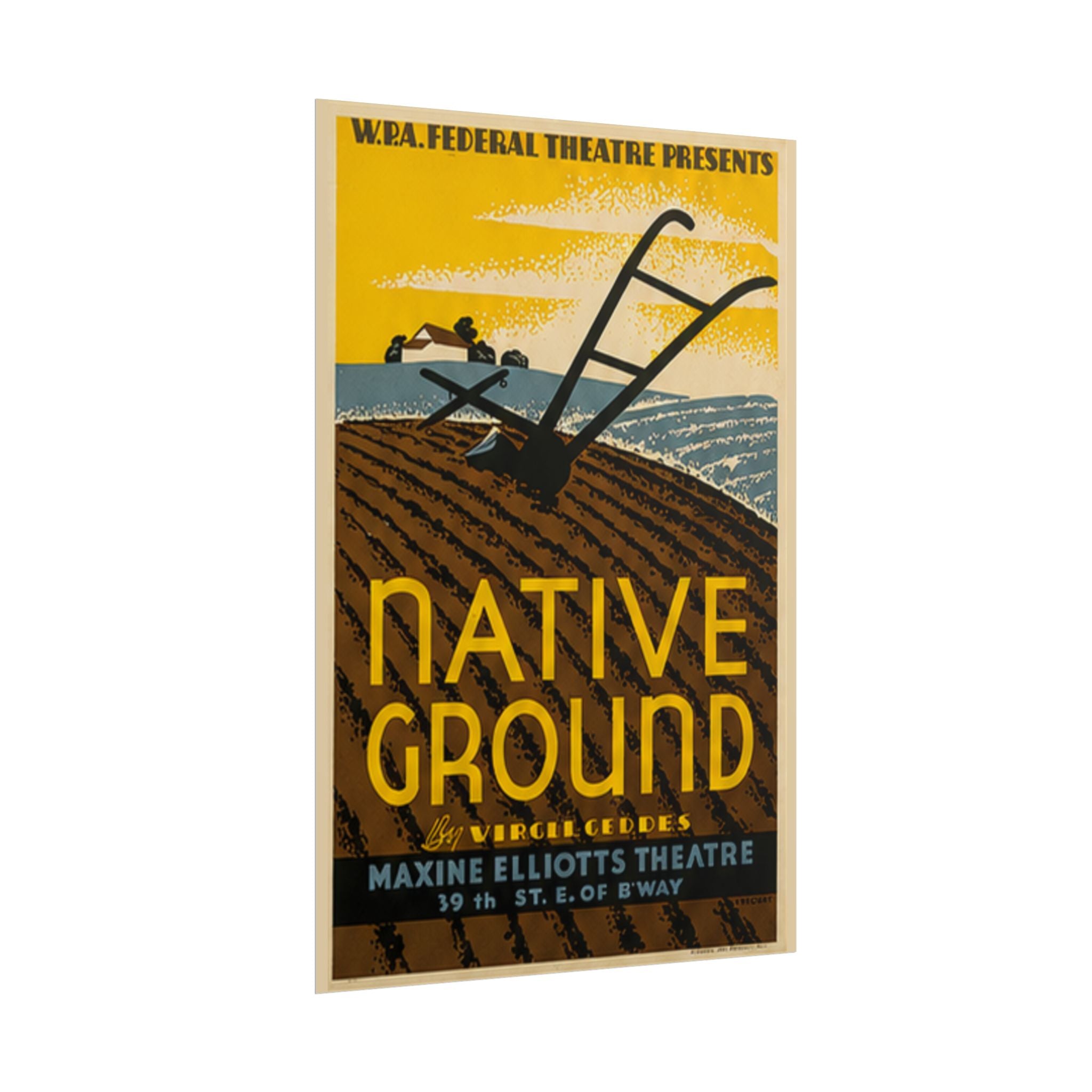 Native Ground 1937 WPA Federal Theatre Poster