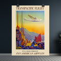 Transpacific Flight 1938 Vintage Pan Am Travel Poster