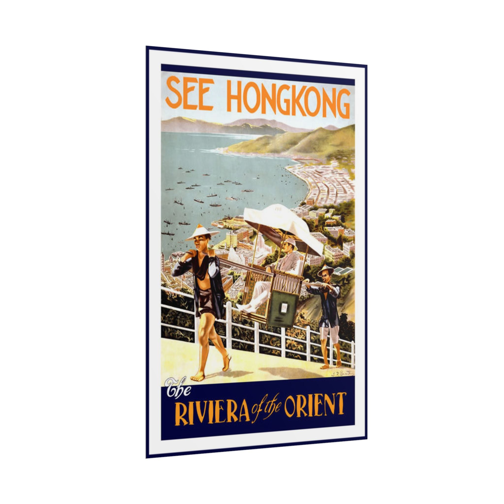 Hong Kong 1935 Vintage Travel Poster