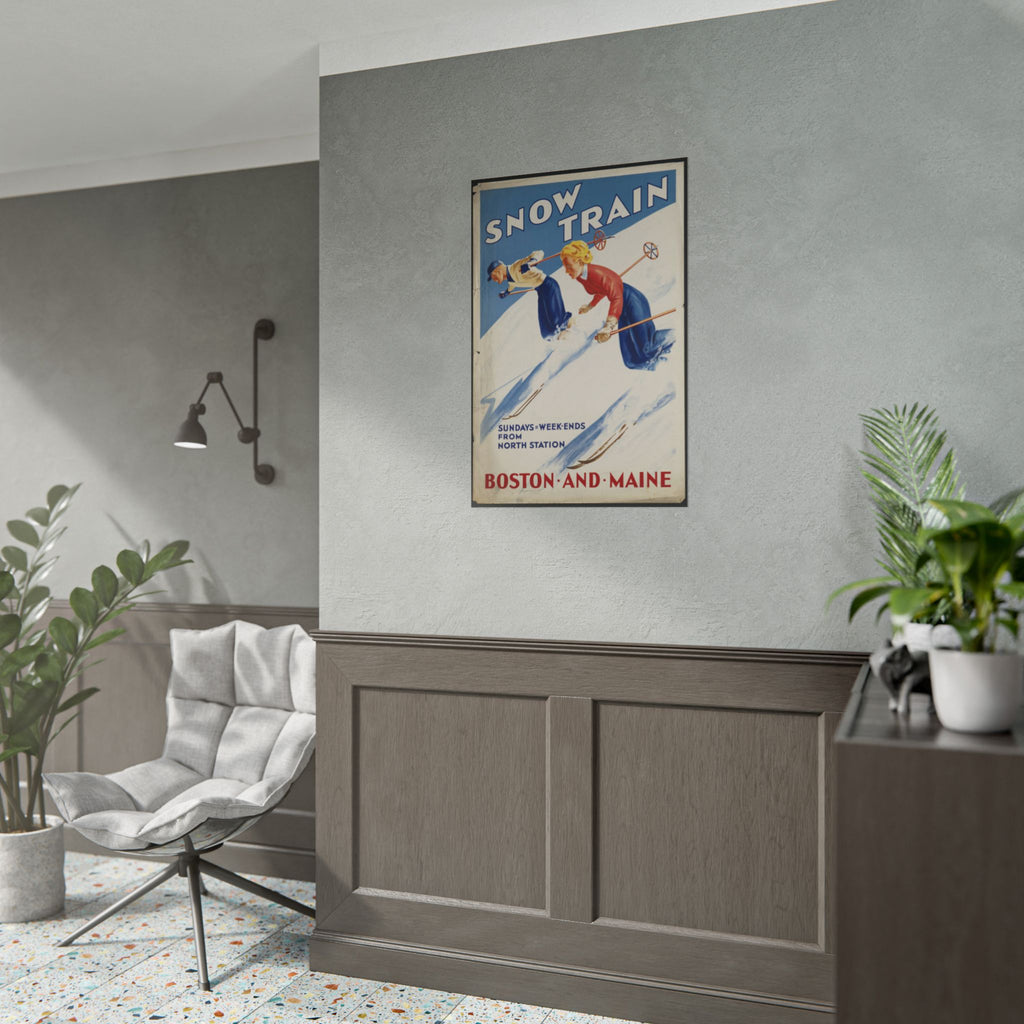 Boston and Maine 1930s Vintage Ski Poster