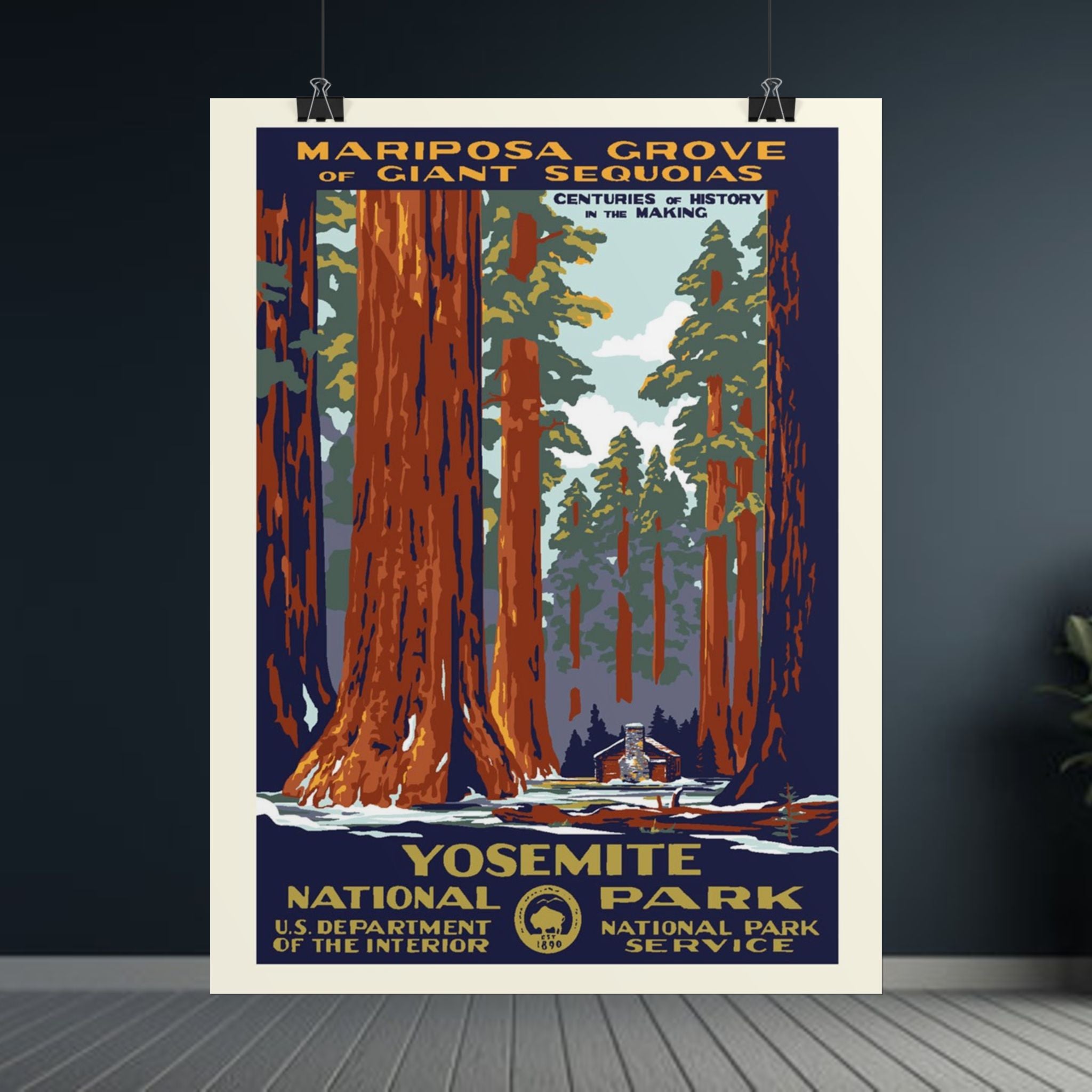 Yosemite National Park Vintage 1930s WPA Poster