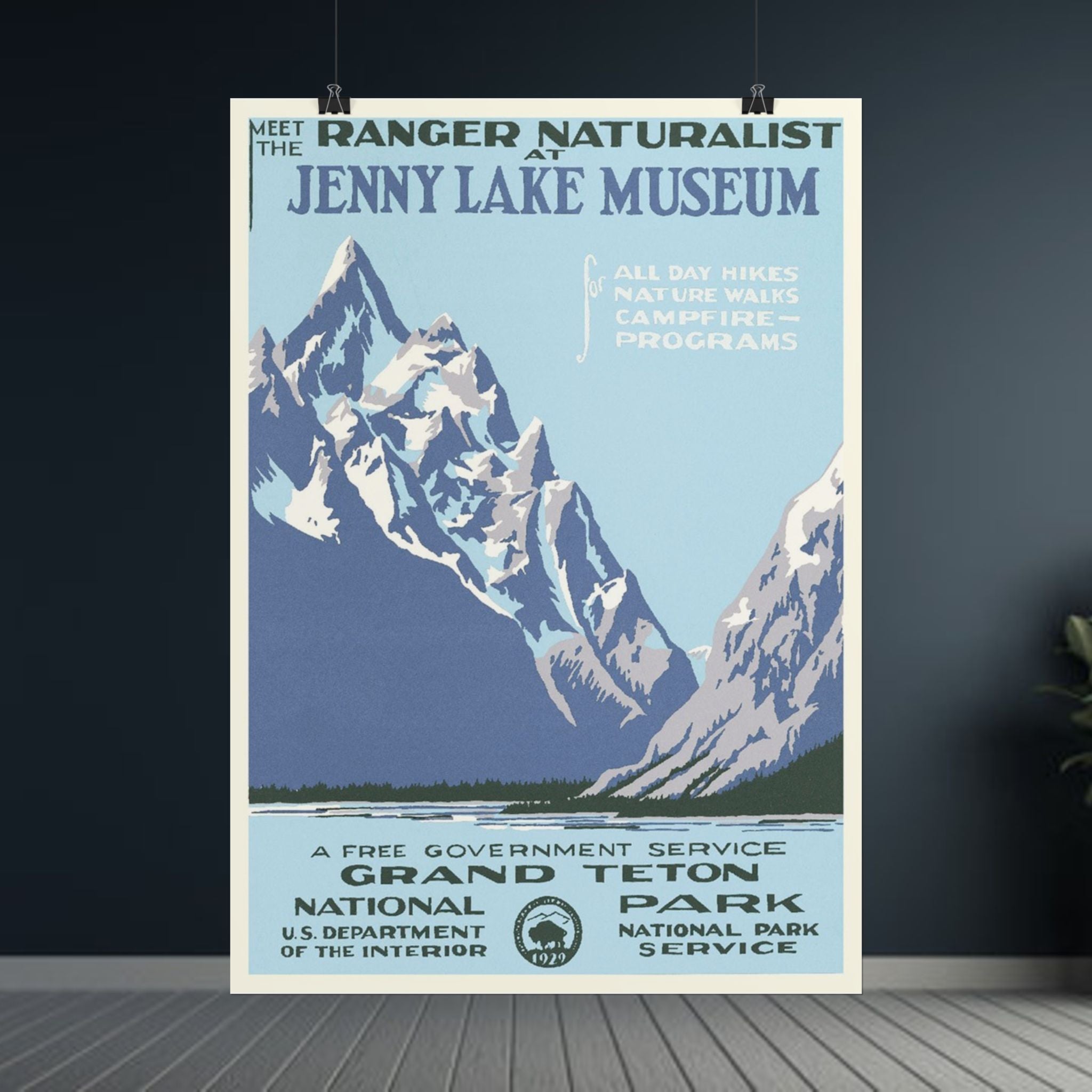 Grand Teton National Park 1938 Vintage WPA Poster