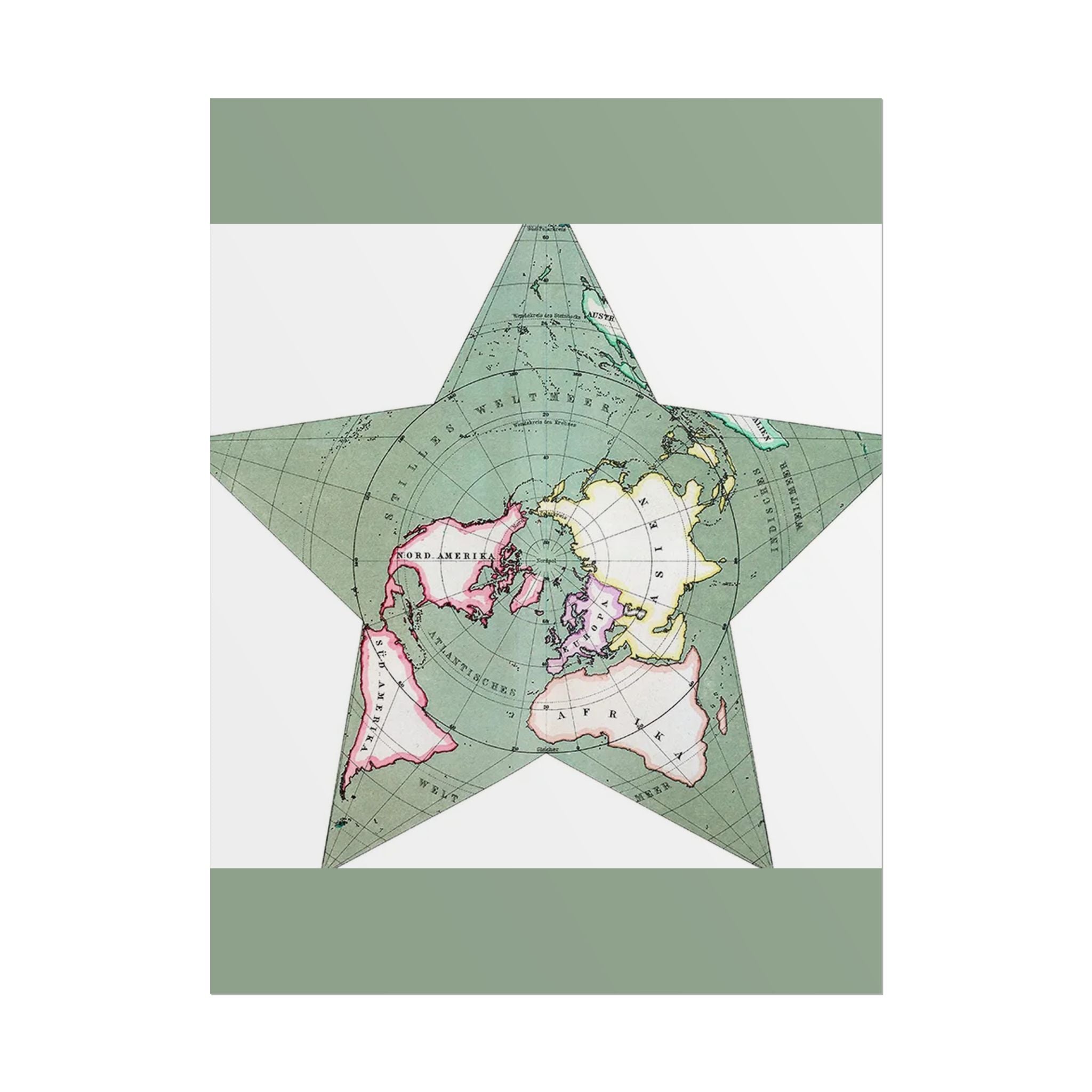 Berghaus Star Map 1880 Antique World Map