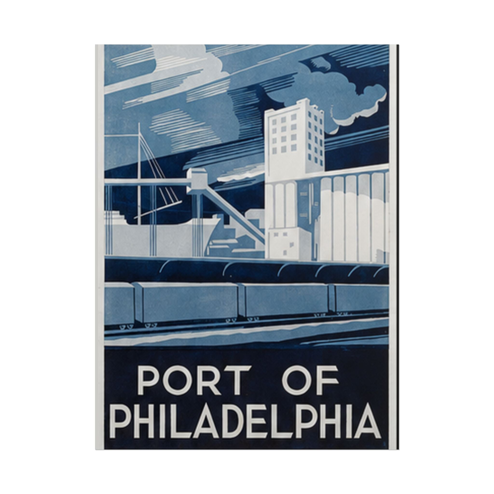Port of Philadelphia WPA Vintage Poster
