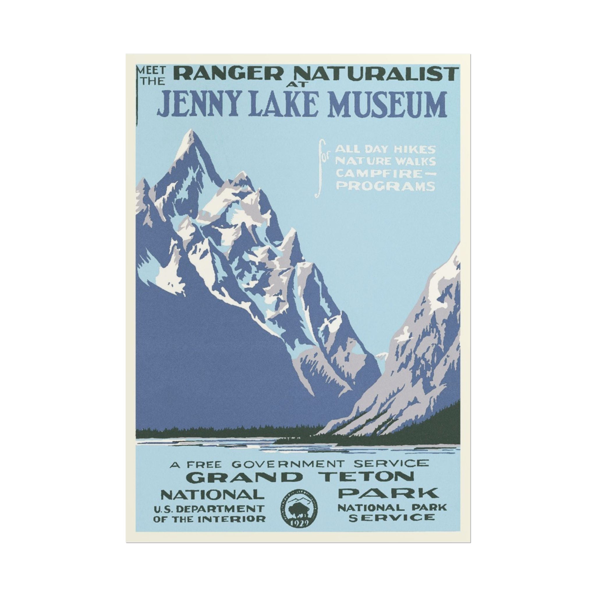 Grand Teton National Park 1938 Vintage WPA Poster