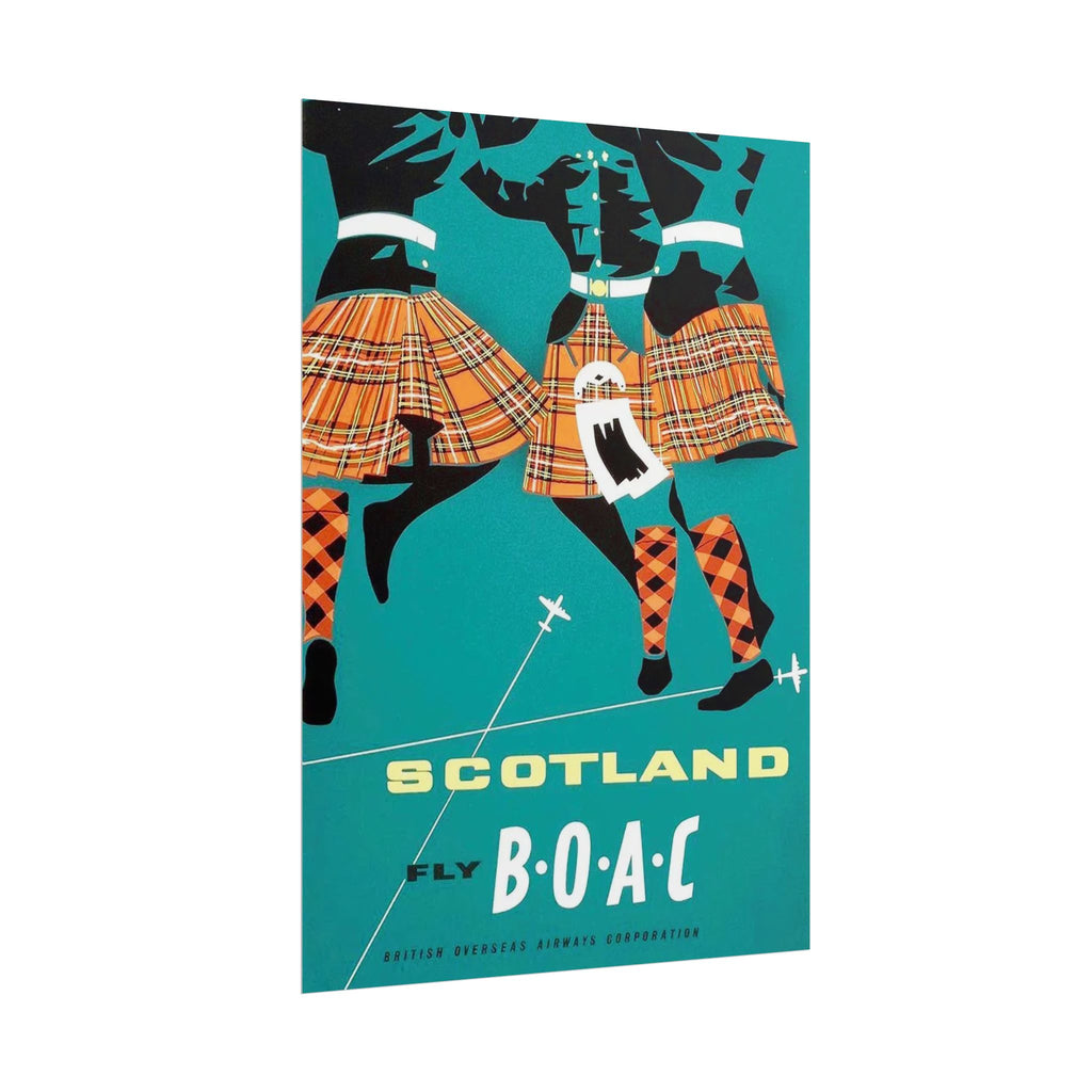 Scotland Kilt Dancers AirlineTravel Poster
