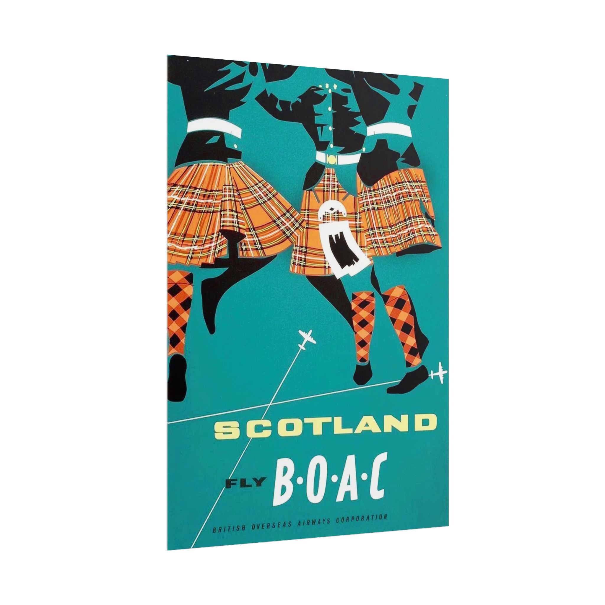 Scotland Kilt Dancers AirlineTravel Poster
