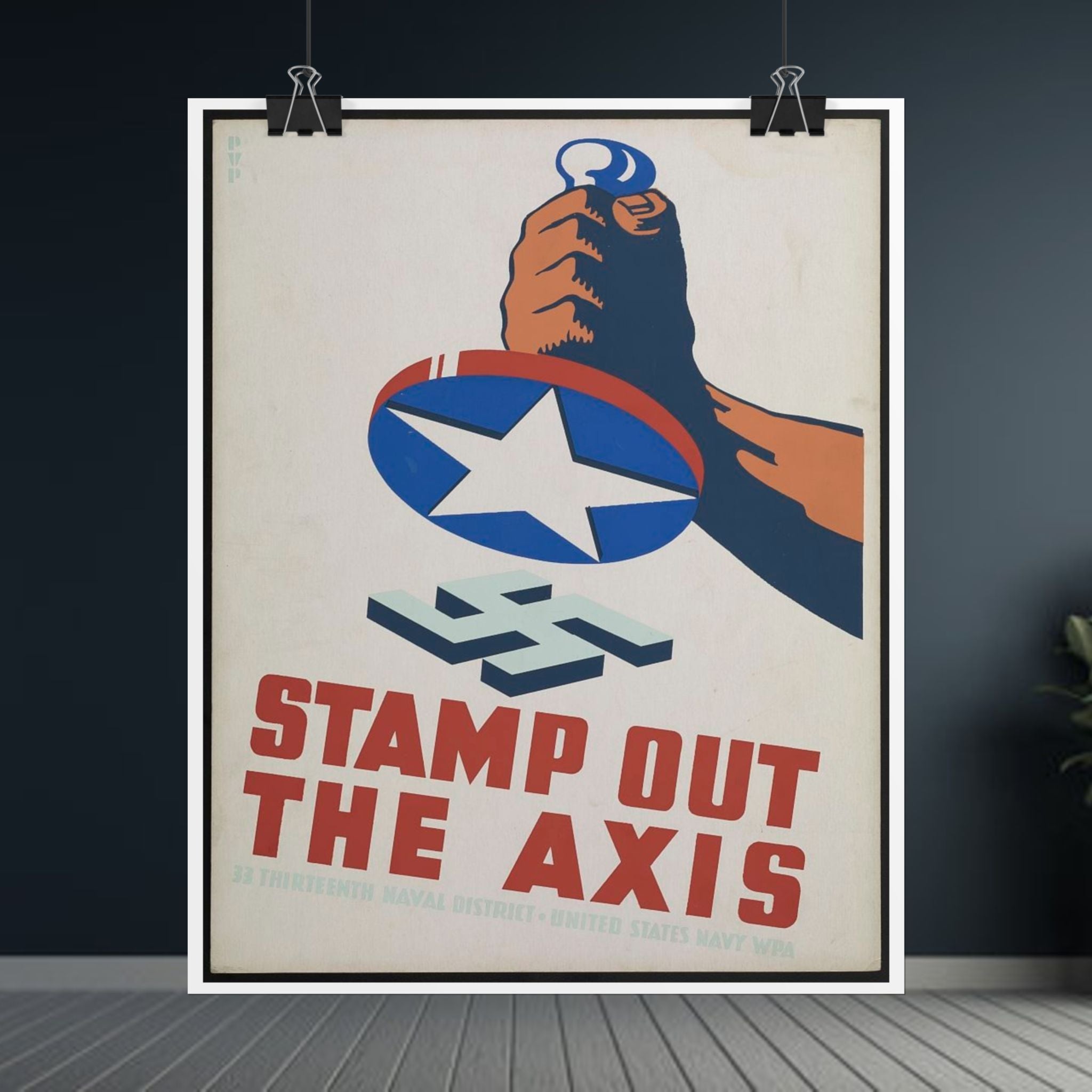 Rolled Poster - "Stamp Out The Axis" WWII Propaganda Reproduction