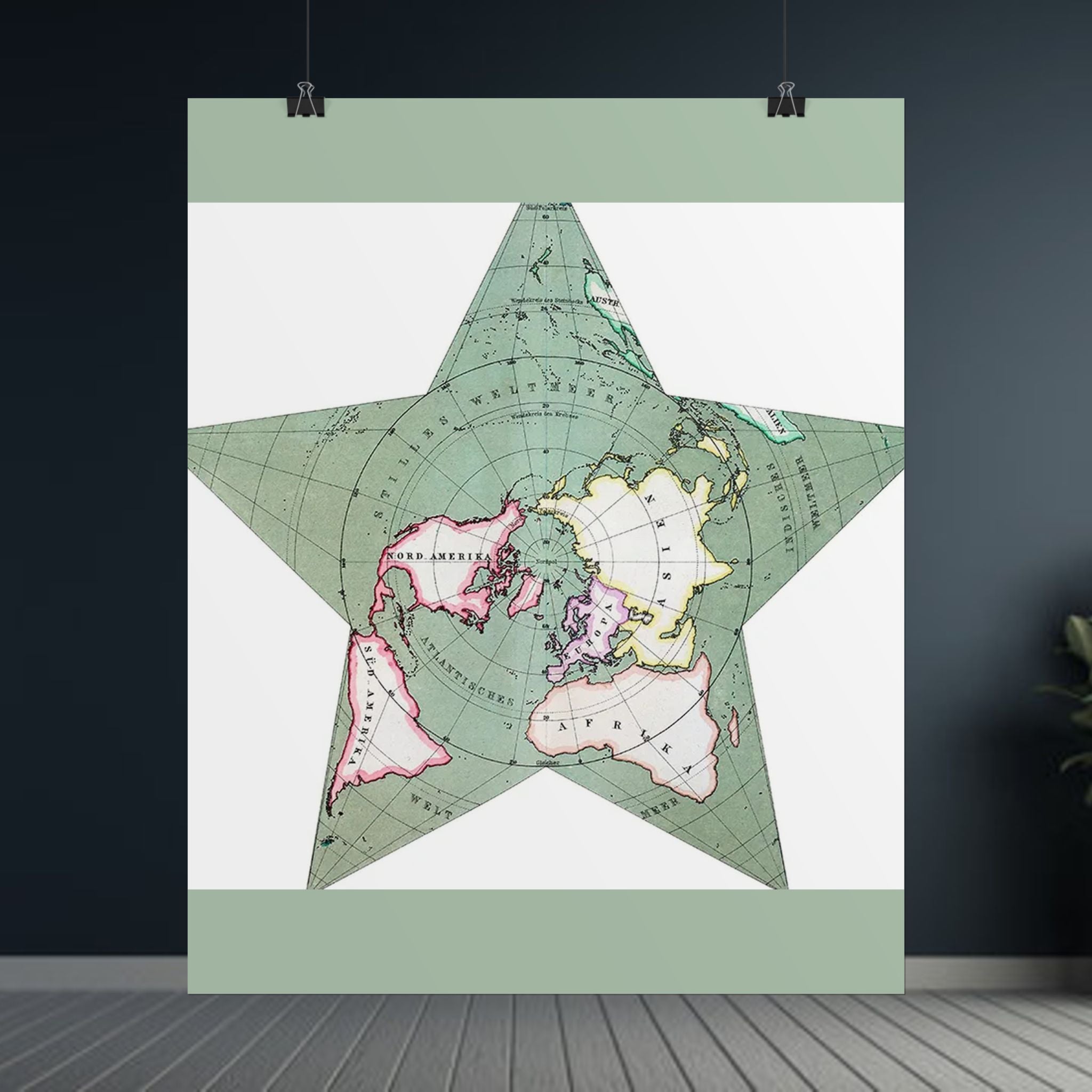 Berghaus Star Map 1880 Antique World Map