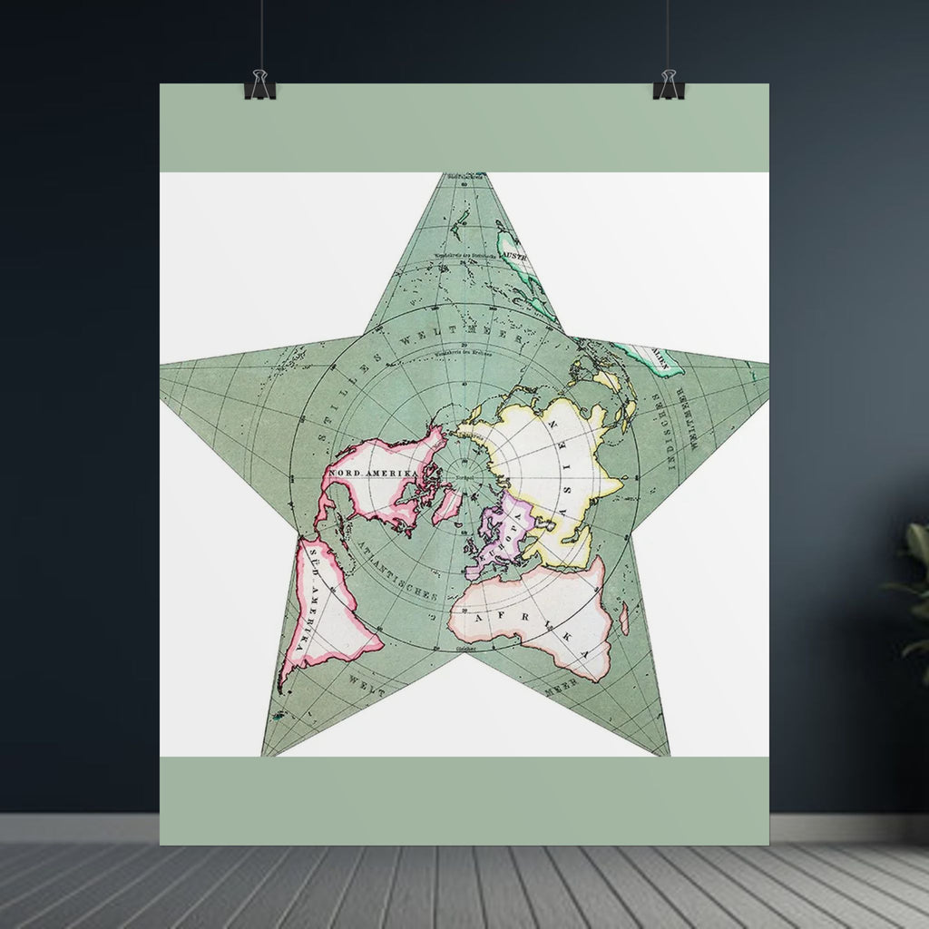 Berghaus Star Map 1880 Antique World Map