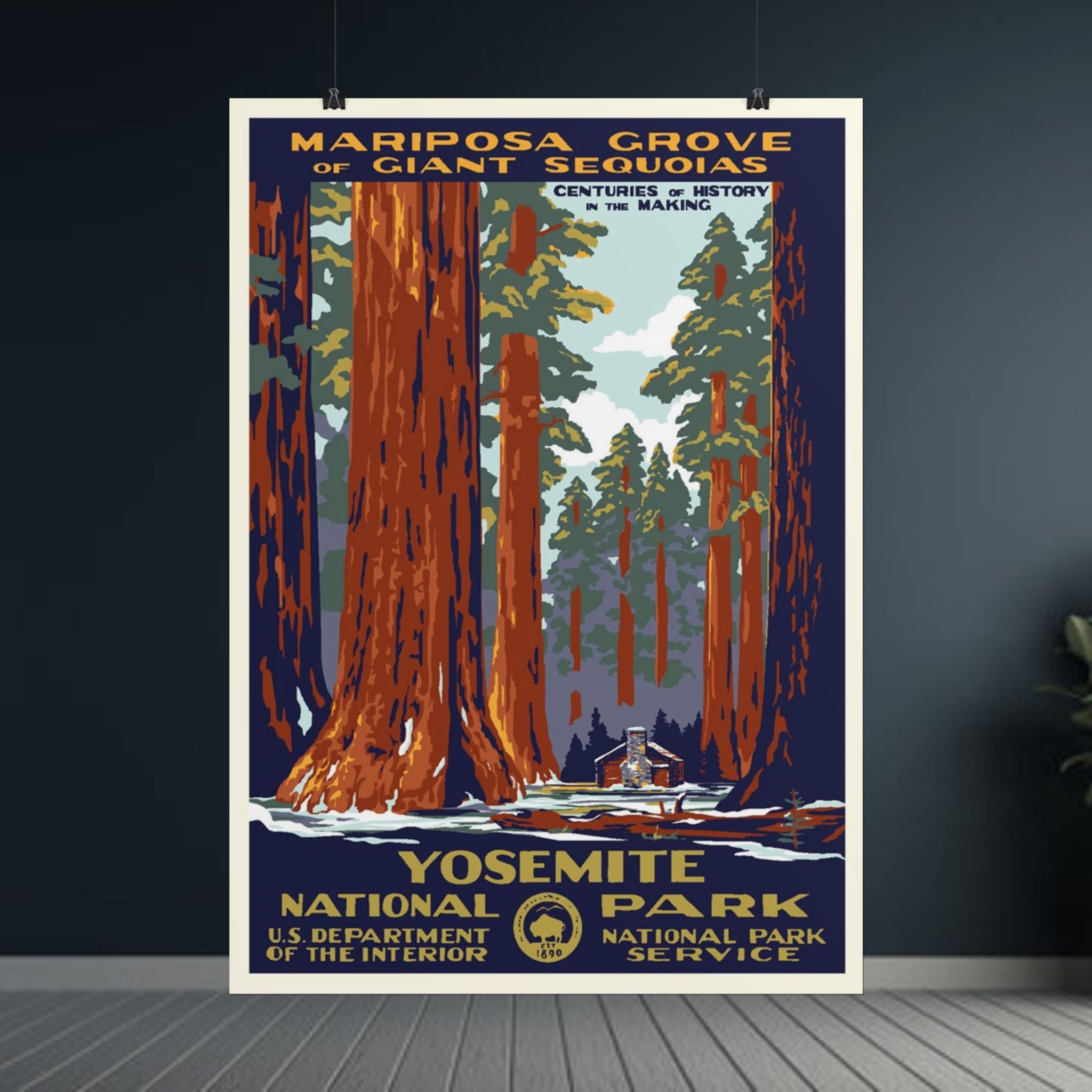 Yosemite National Park Vintage 1930s WPA Poster