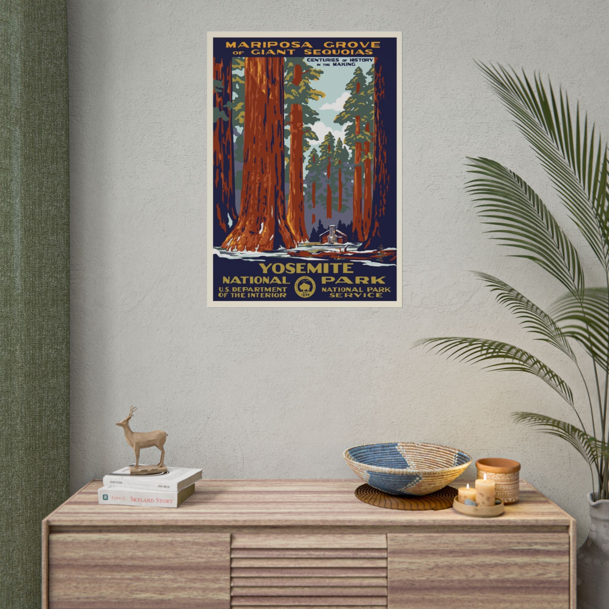 Yosemite National Park Vintage 1930s WPA Poster