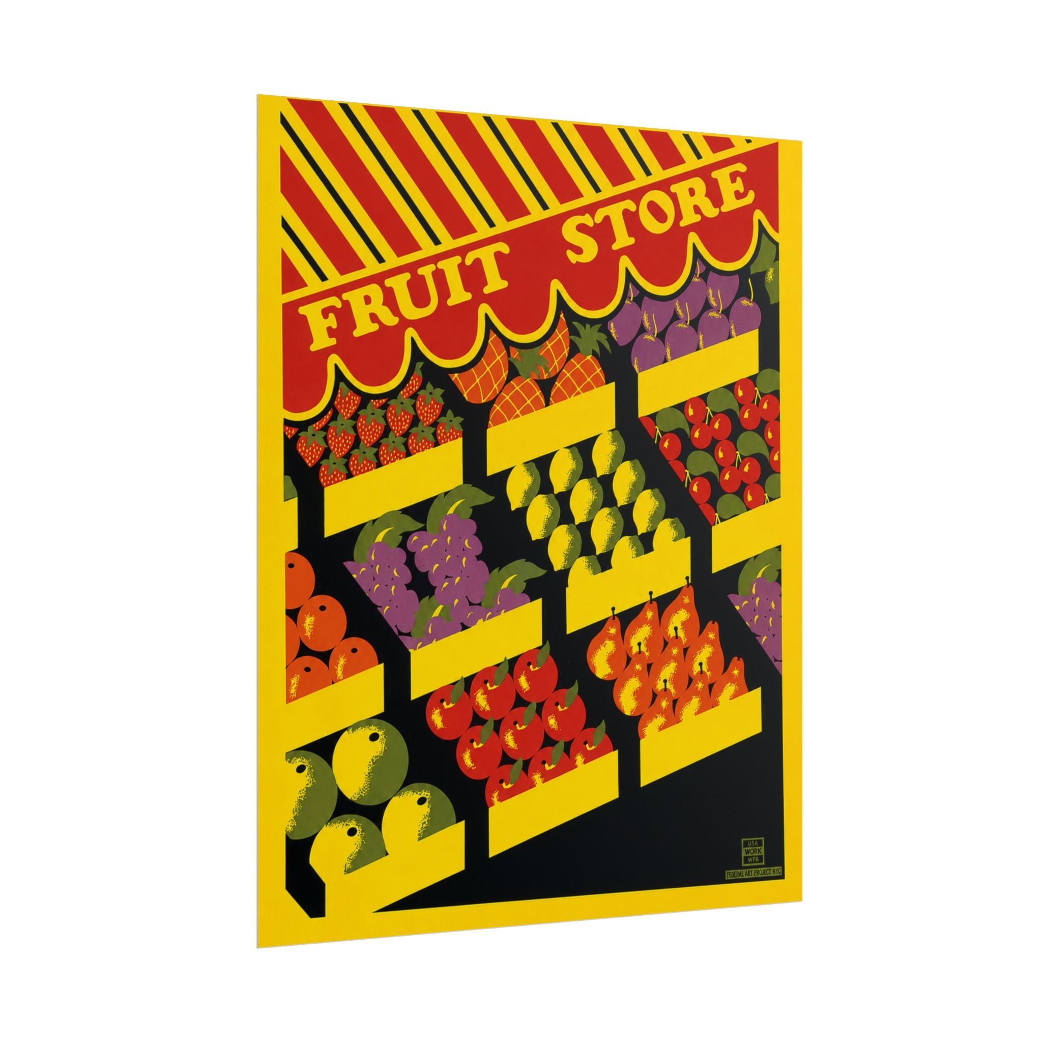 NYC Fruit Store 1938 WPA Vintage Poster