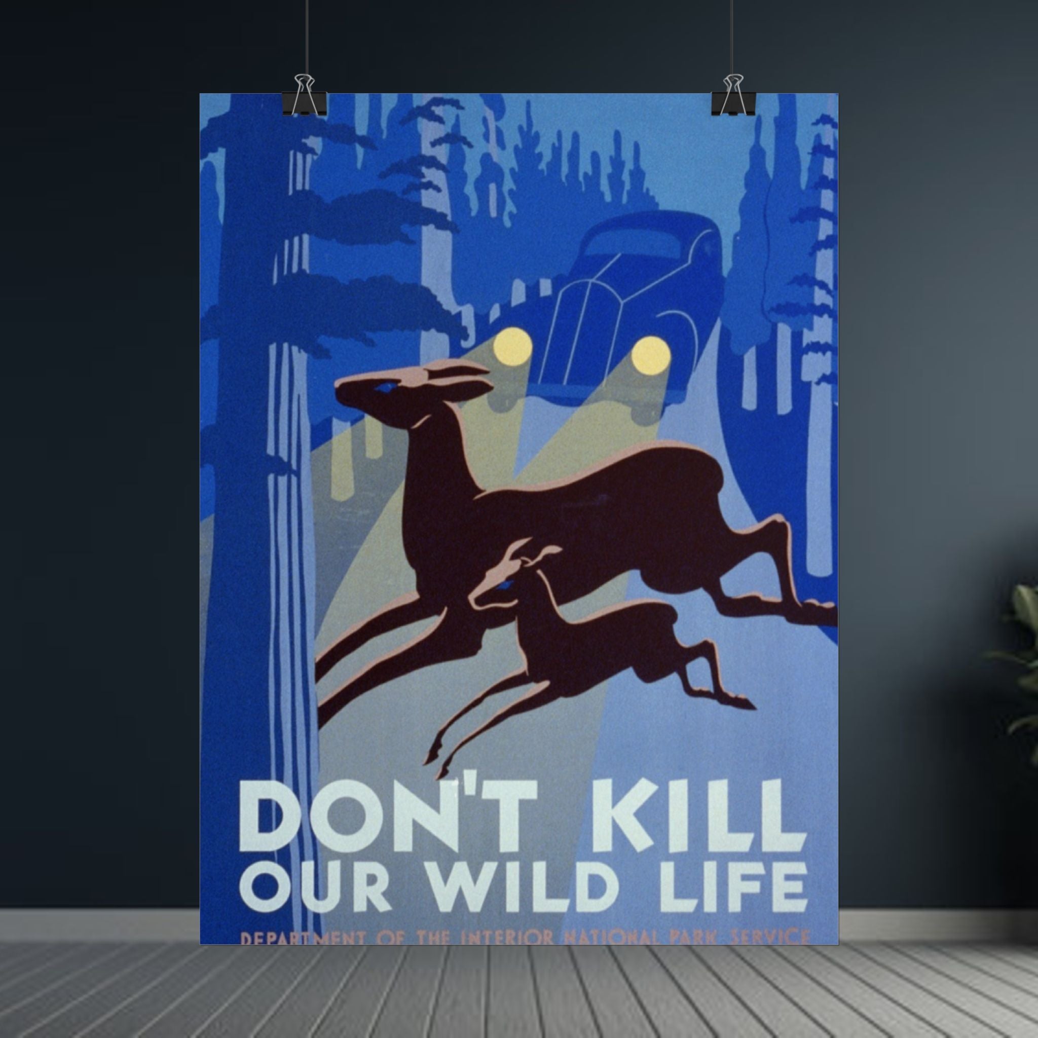 Don't Kill Our Wildlife 1940 Vintage WPA Poster