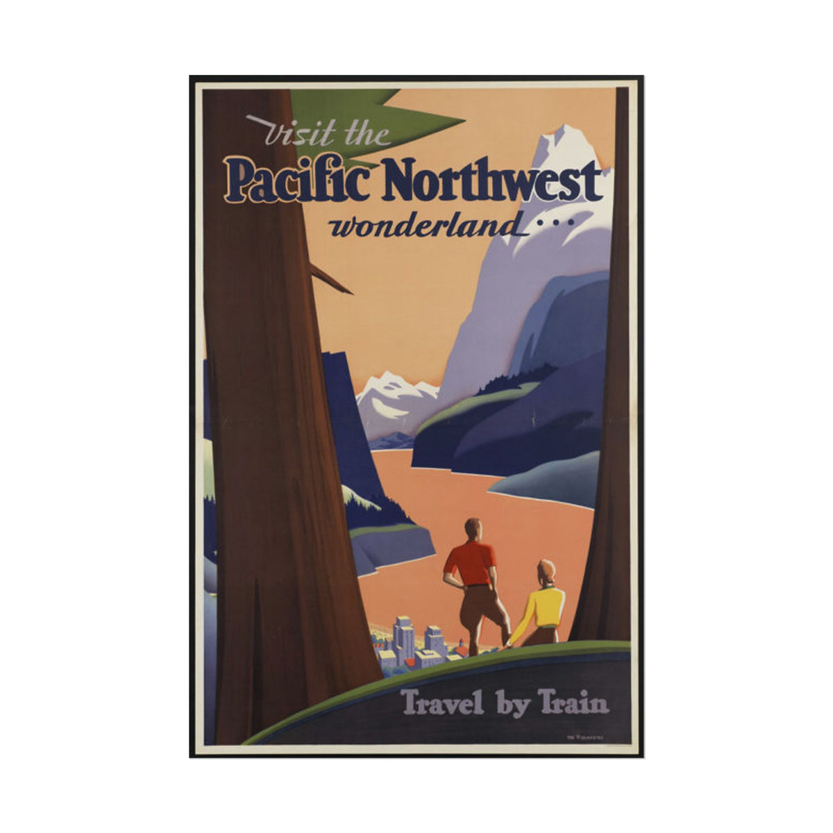 Pacific Northwest 1932 Vintage Travel Poster