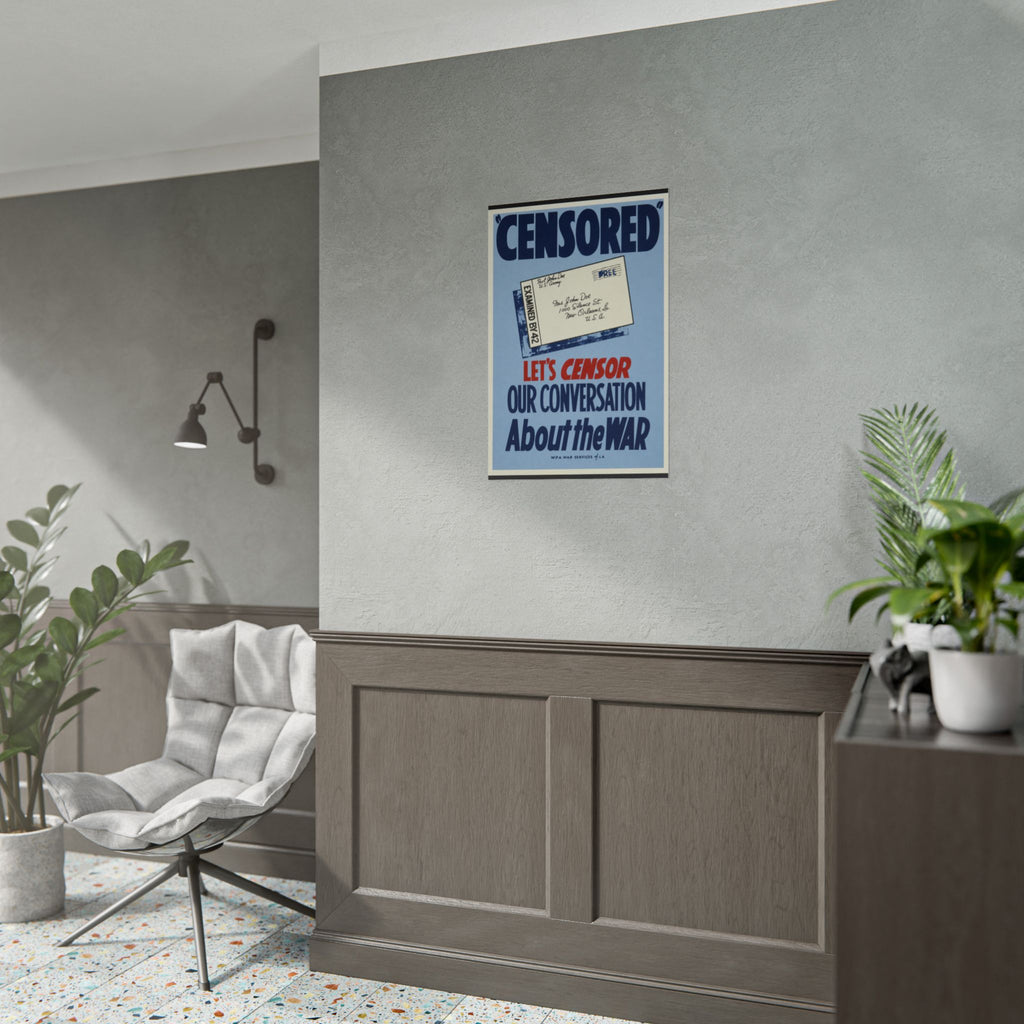 "Censored" WWII Home Front Vintage Poster