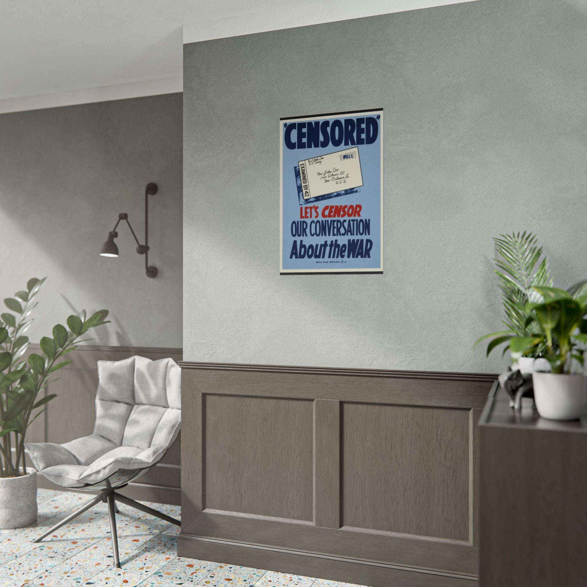 "Censored" WWII Home Front Vintage Poster