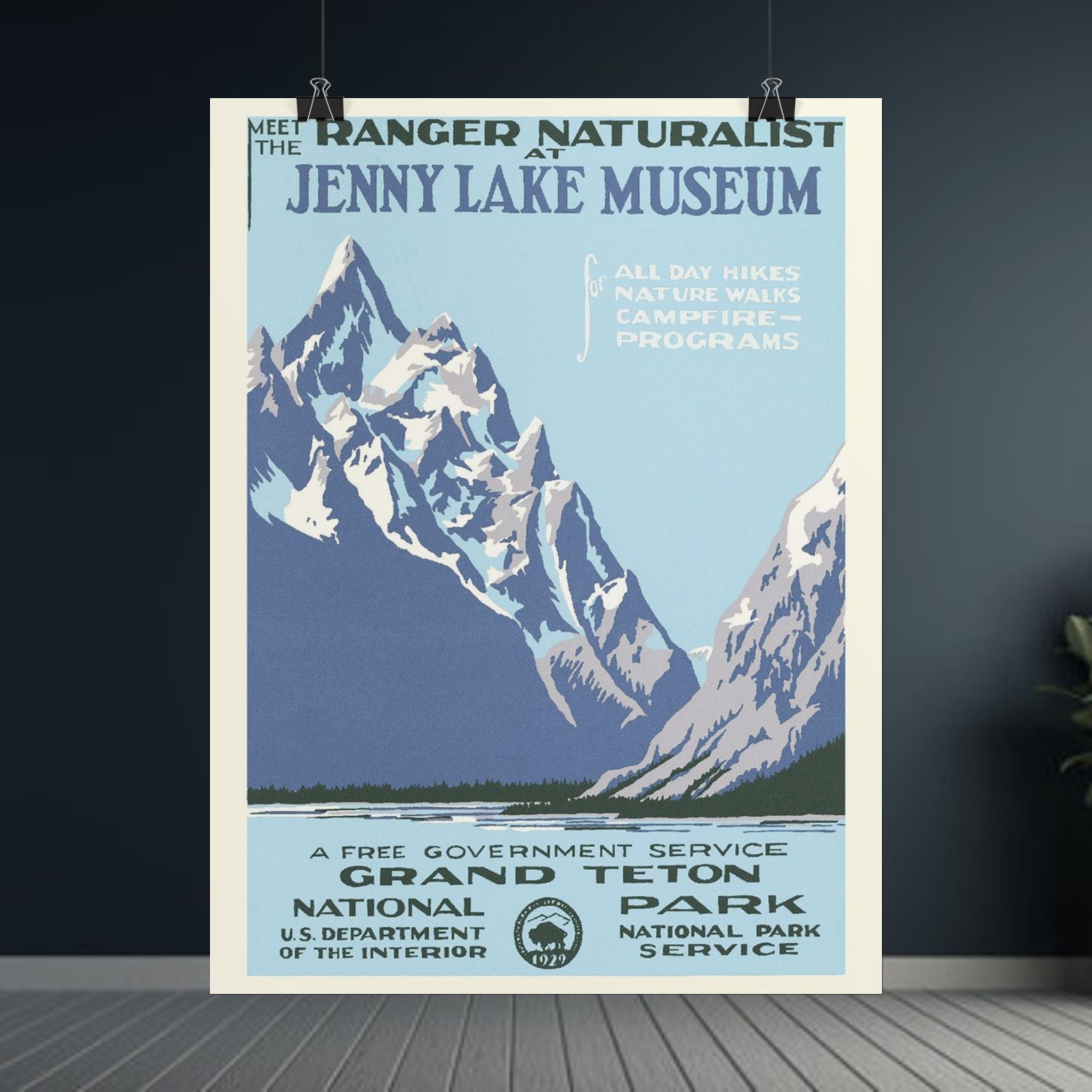 Grand Teton National Park 1938 Vintage WPA Poster