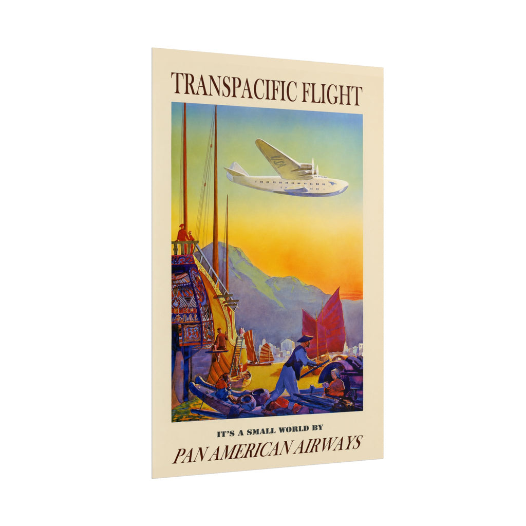 Transpacific Flight 1938 Vintage Pan Am Travel Poster