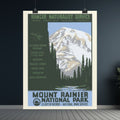 Mount Rainier National Park Vintage 1930s WPA Poster