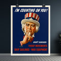 1943 Uncle Sam WWII Recruitment Poster