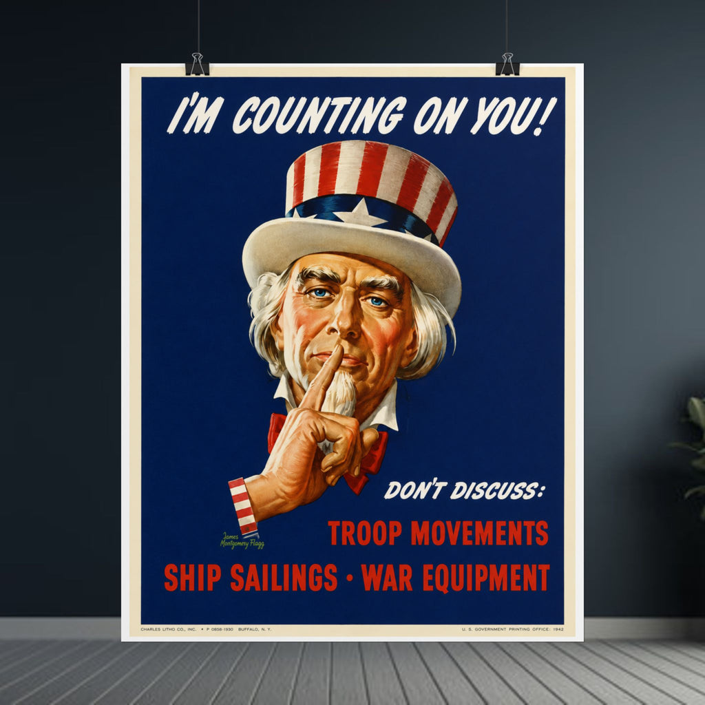 1943 Uncle Sam WWII Recruitment Poster