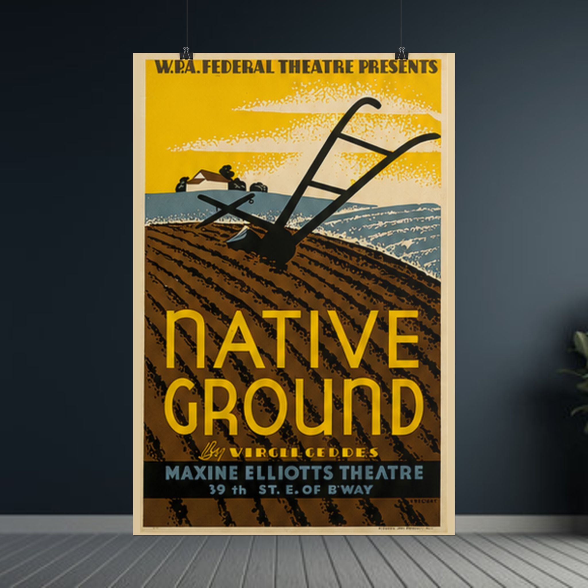 Native Ground 1937 WPA Federal Theatre Poster