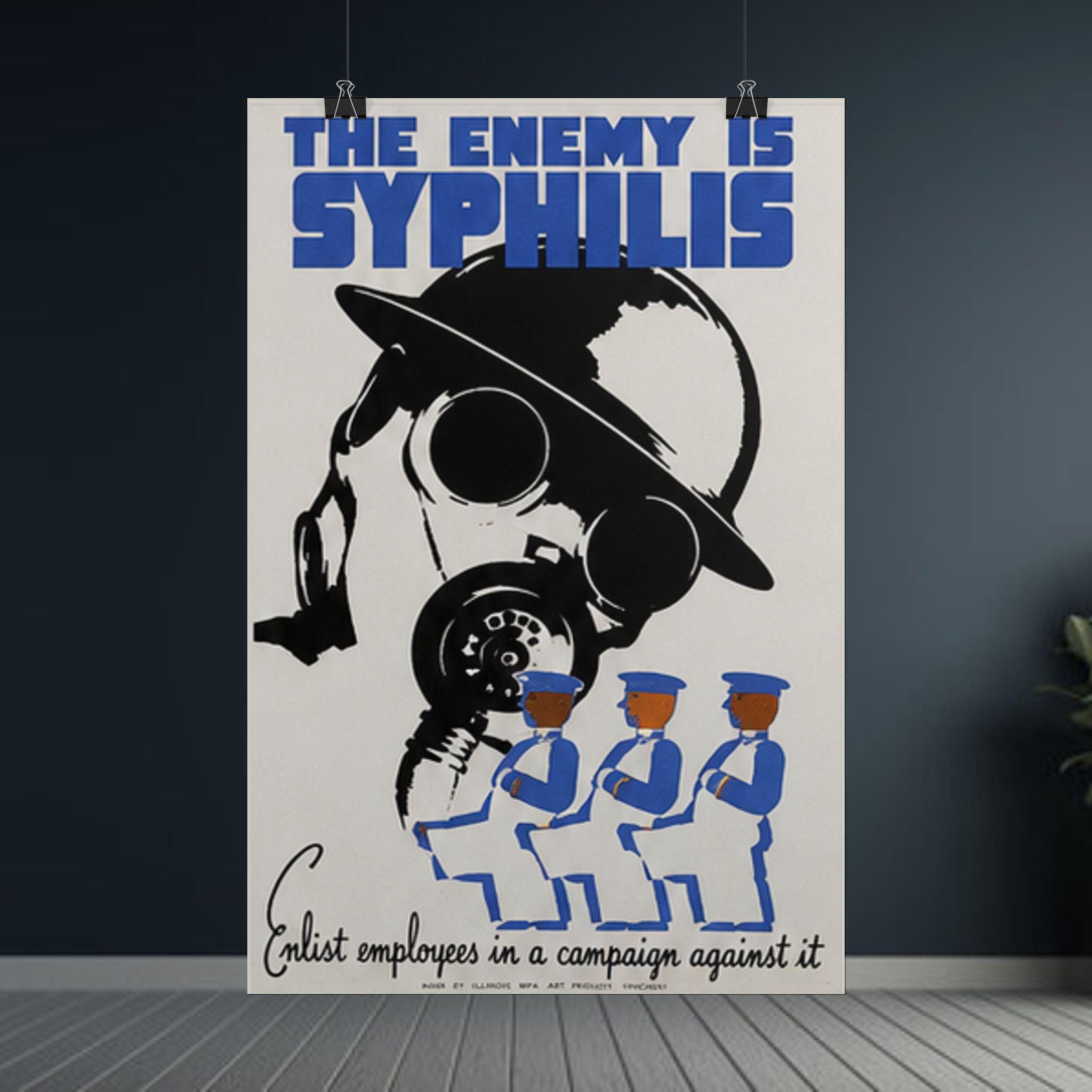 The Enemy is Syphilis Vintage 1930s WPA Public Health Poster
